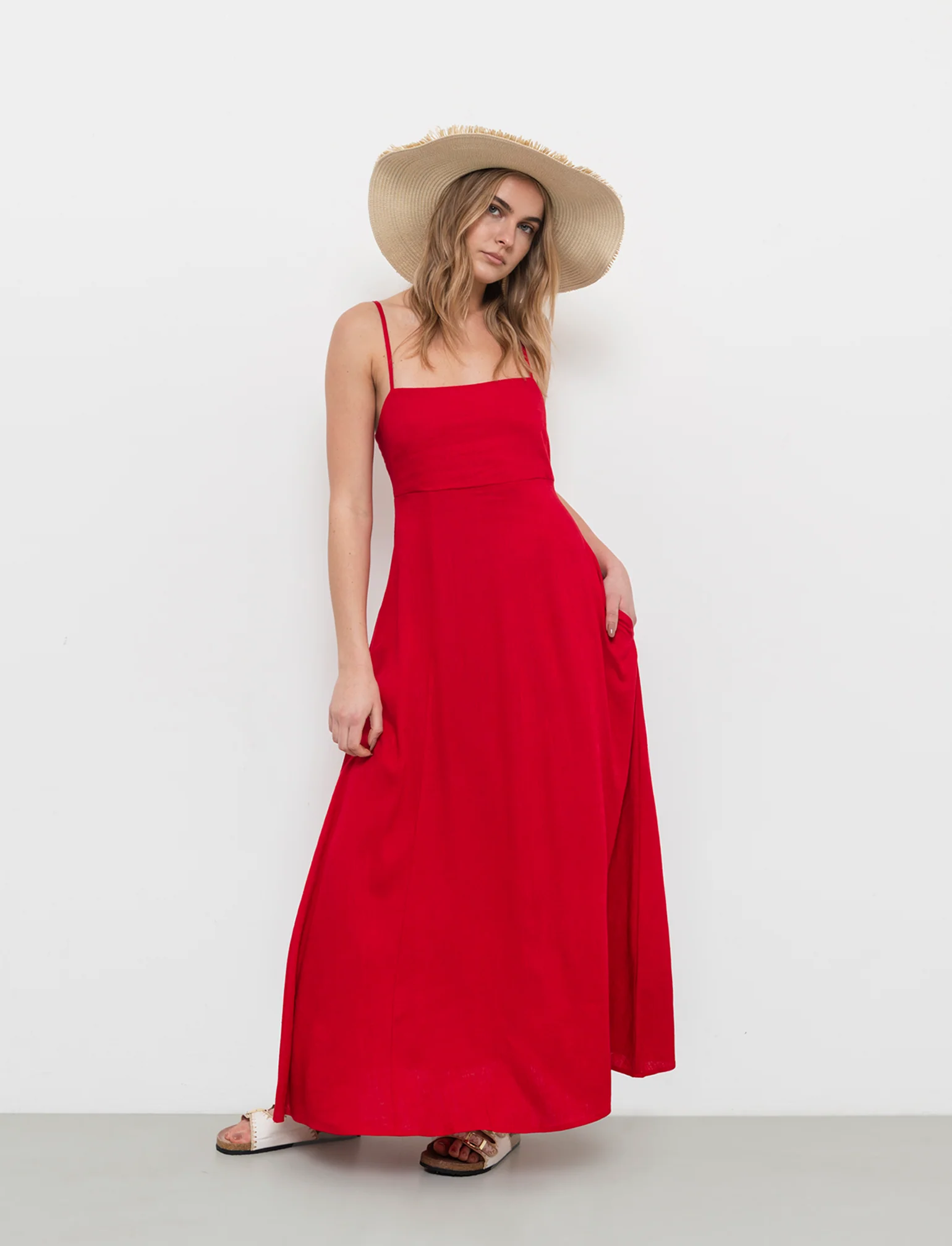 Abito svasato da donna - Rosso scarlatto - Image 3