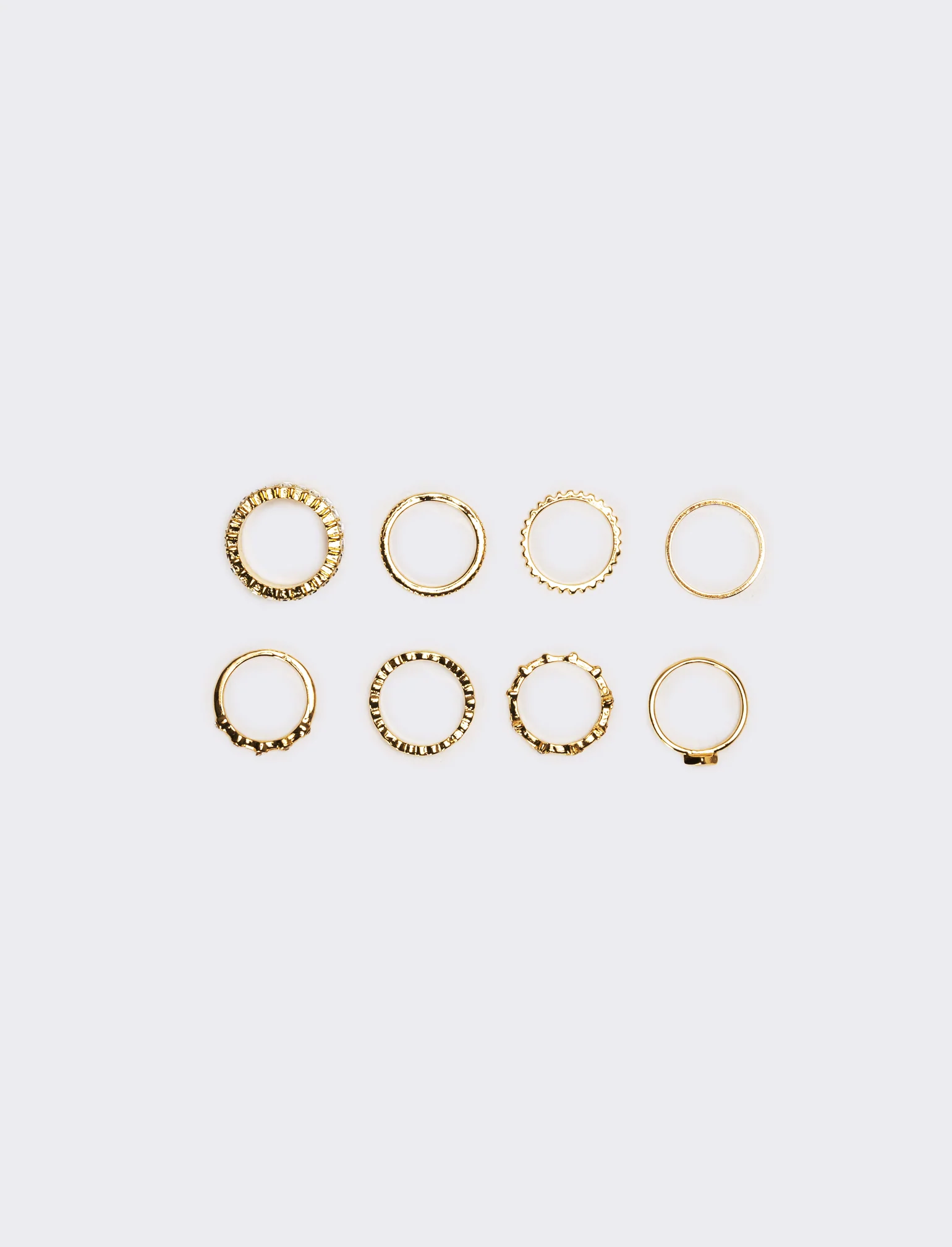 Anelli card 6 pezzi con pietre strass - Oro - Image 3