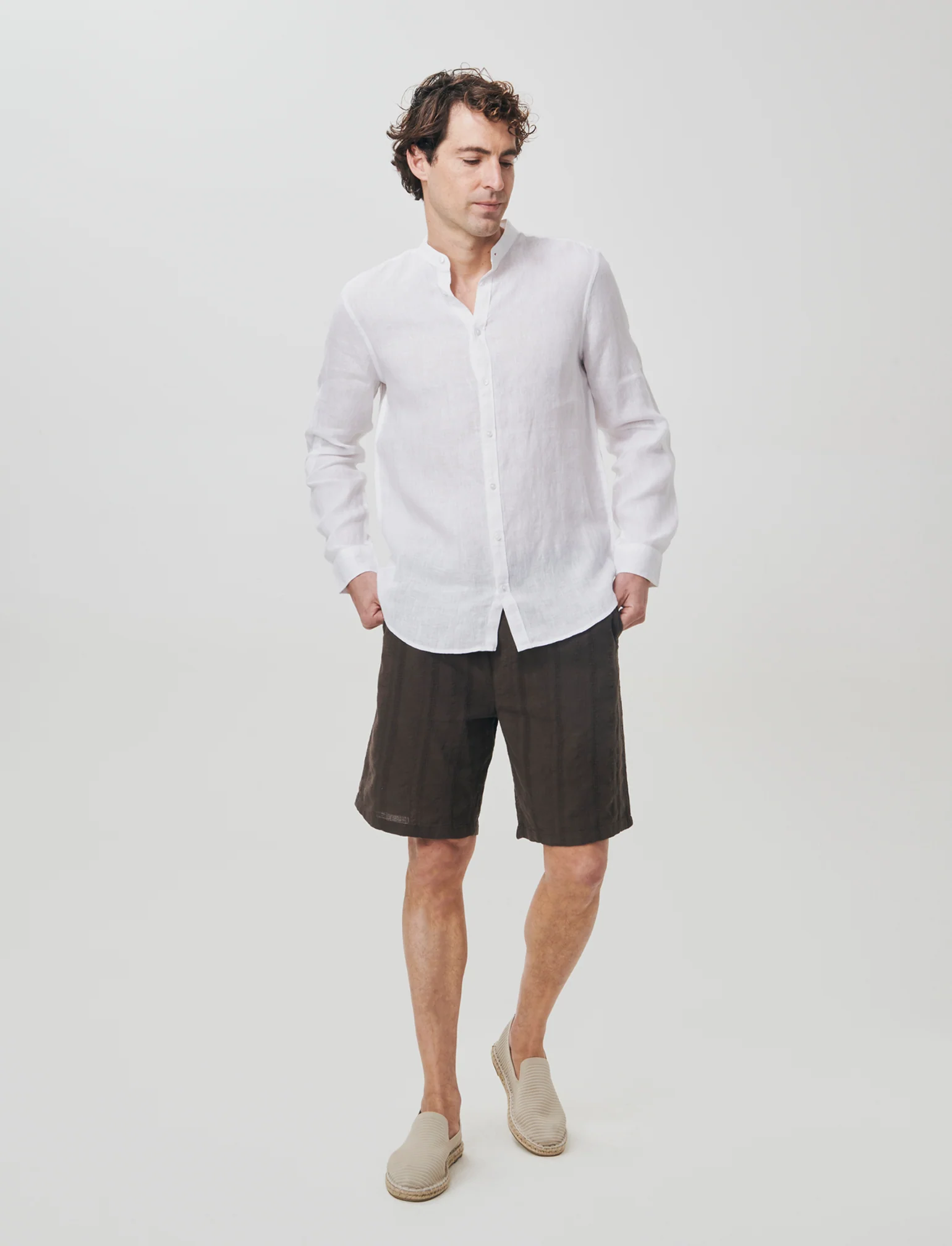 BERMUDA JOGGER DA SET TESSUTO JACQUARD - Moro - Image 3