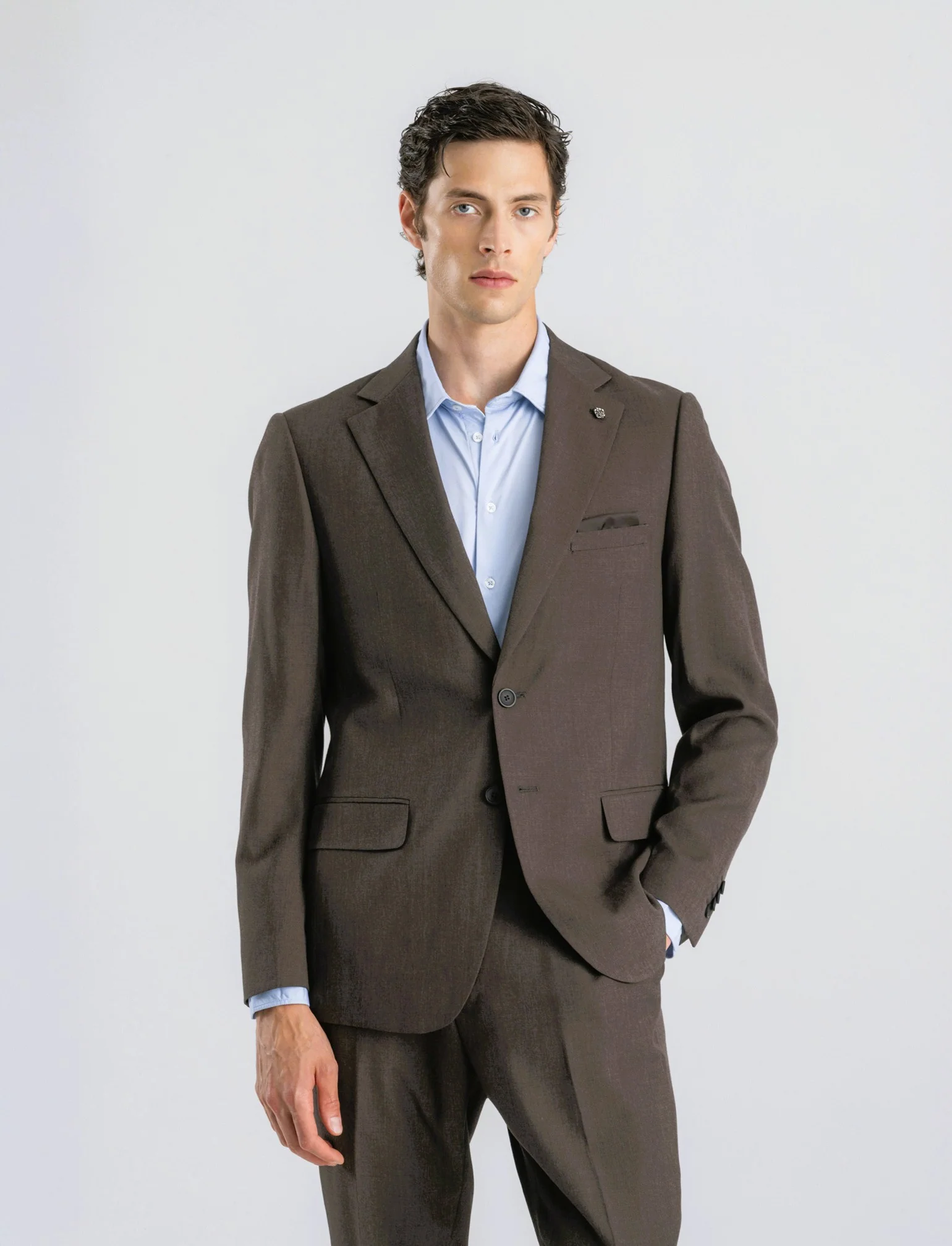 BLAZER DA COMPLETO A QUADRI FORMAL FIT - Moro - Image 3