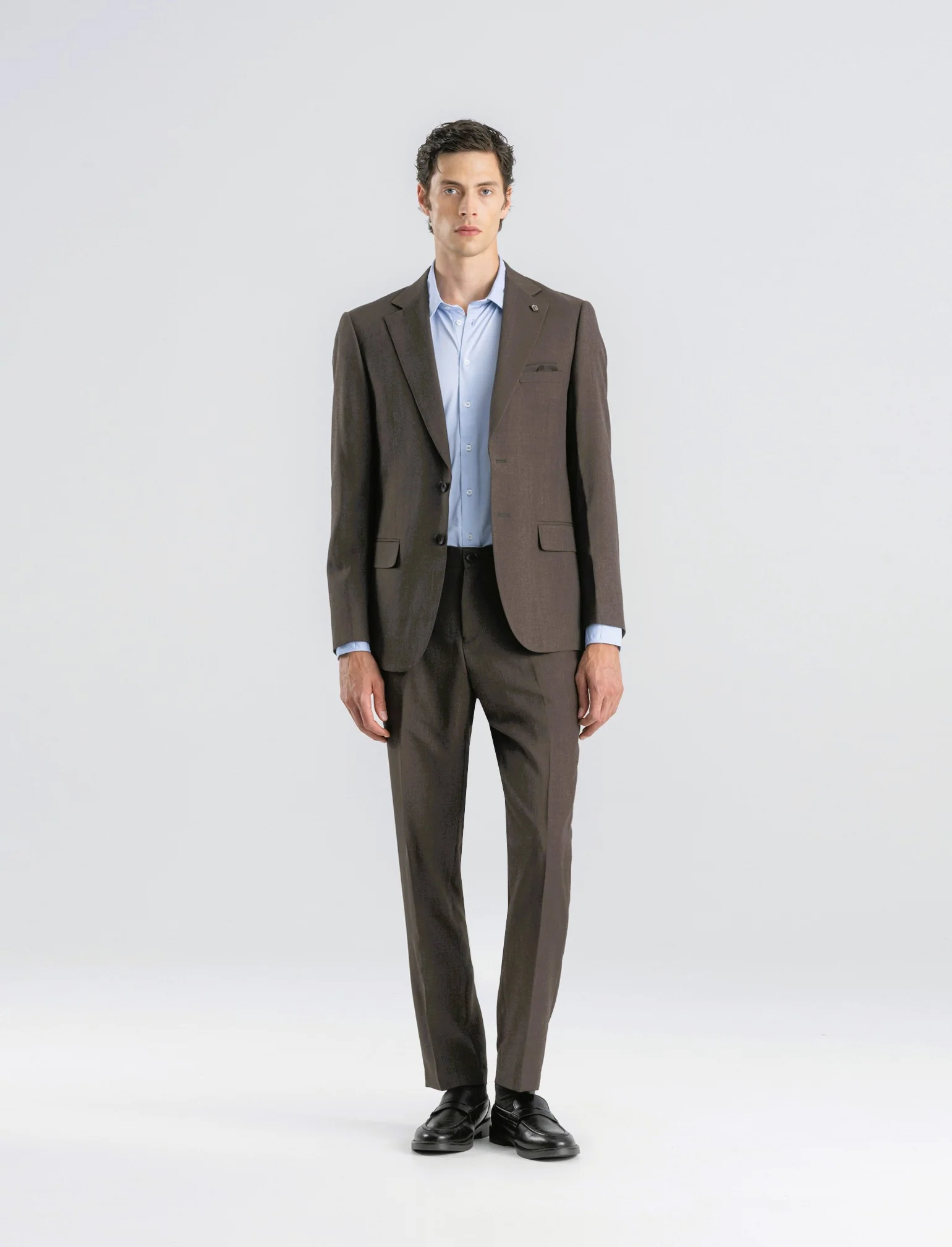 BLAZER DA COMPLETO A QUADRI FORMAL FIT - Moro - Image 4