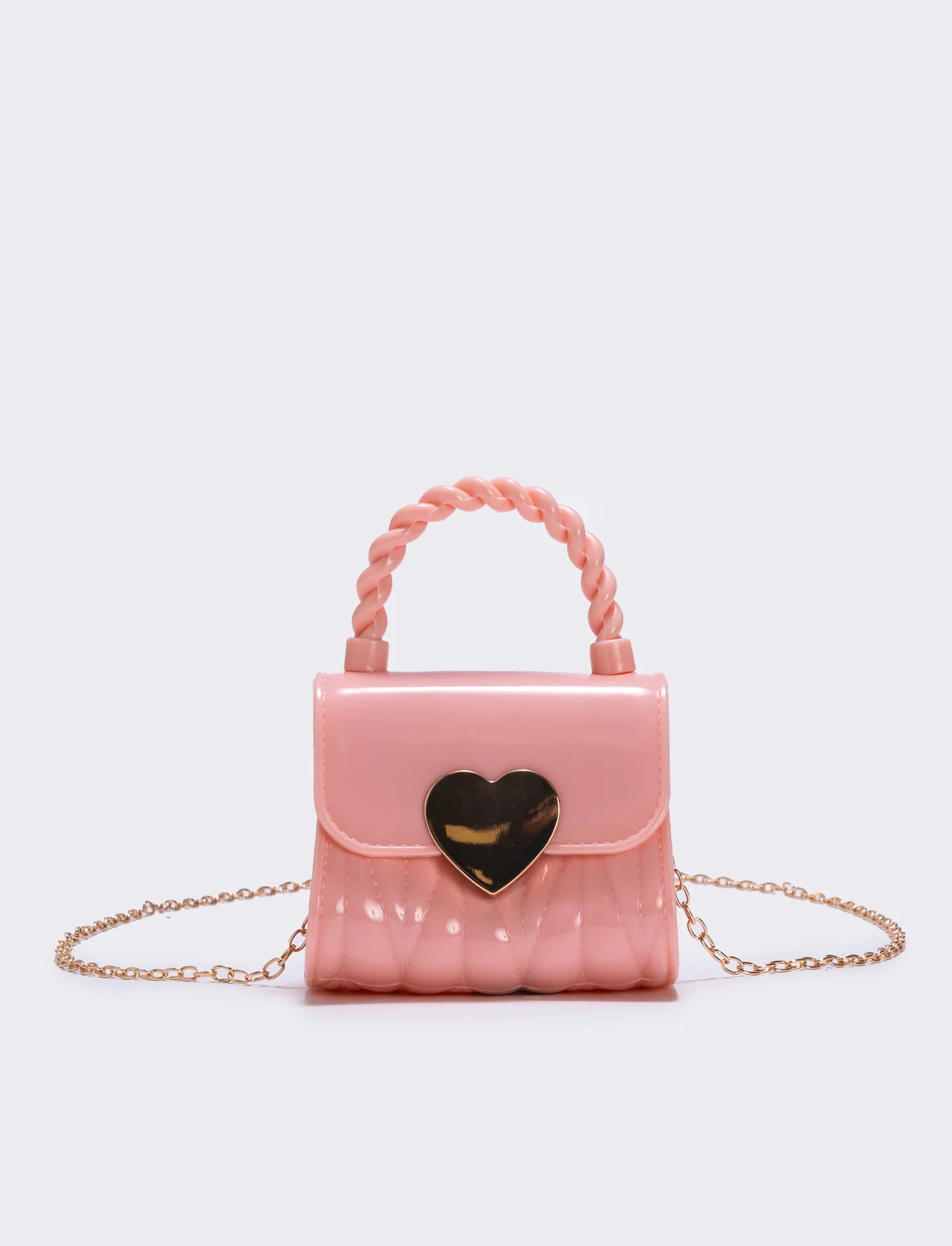 Borsetta con cuore e tracolla - Rosa