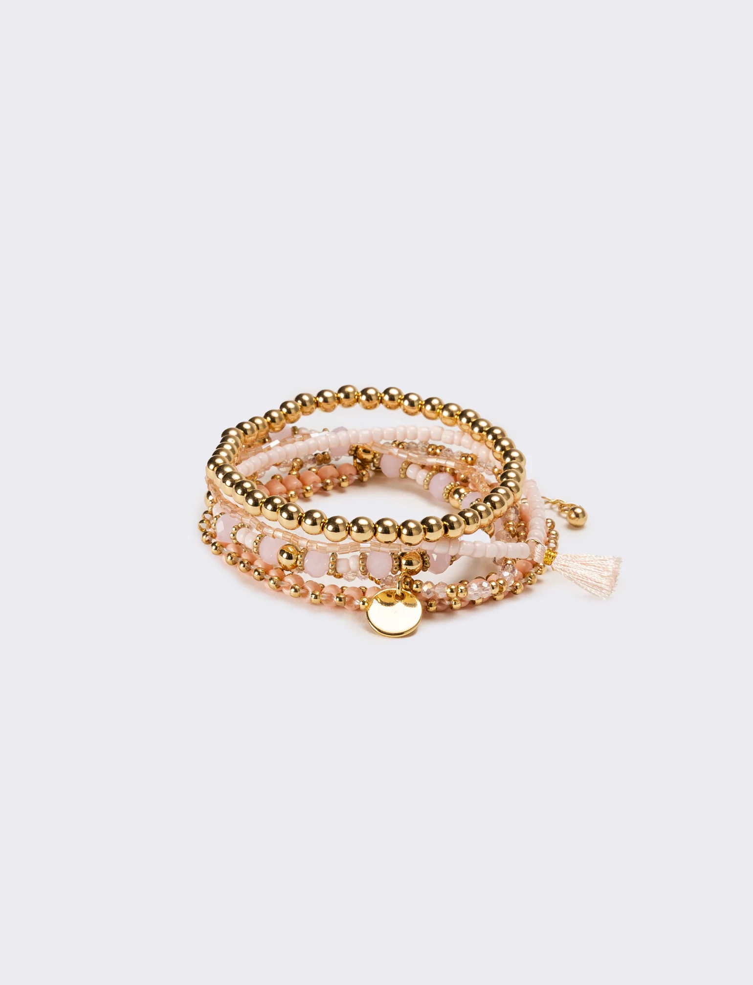 Bracciali donna 6 pezzi card con conteria - Rosa - Image 3
