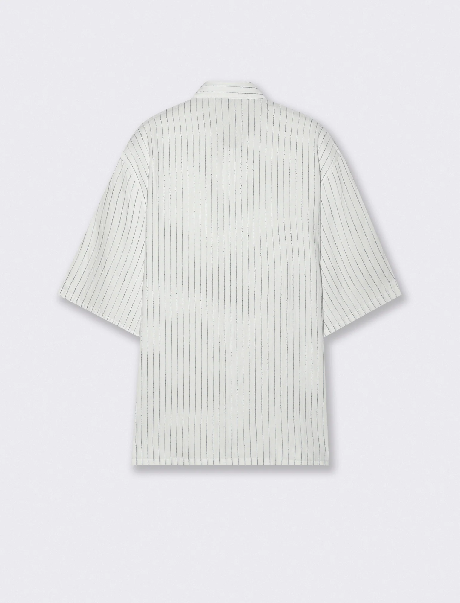 CAMICIA A RIGHE RICAMATE - Bianco - Image 5