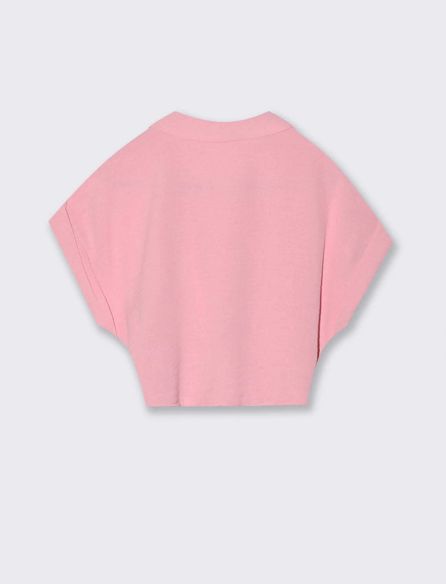 Camicia cropped con nodo. - Rosa - Image 2