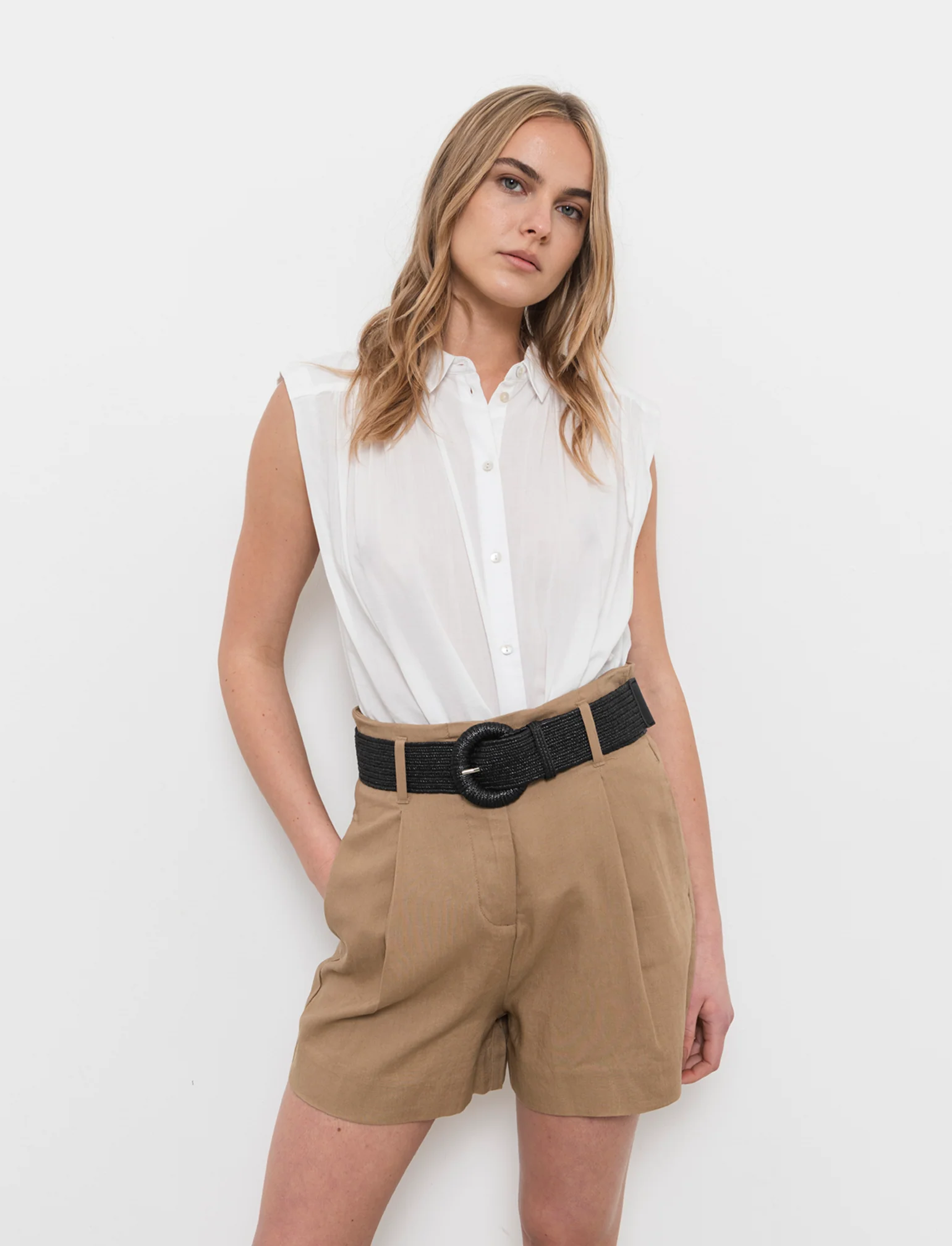 Camicia giro manica da donna - Bianco - Image 3