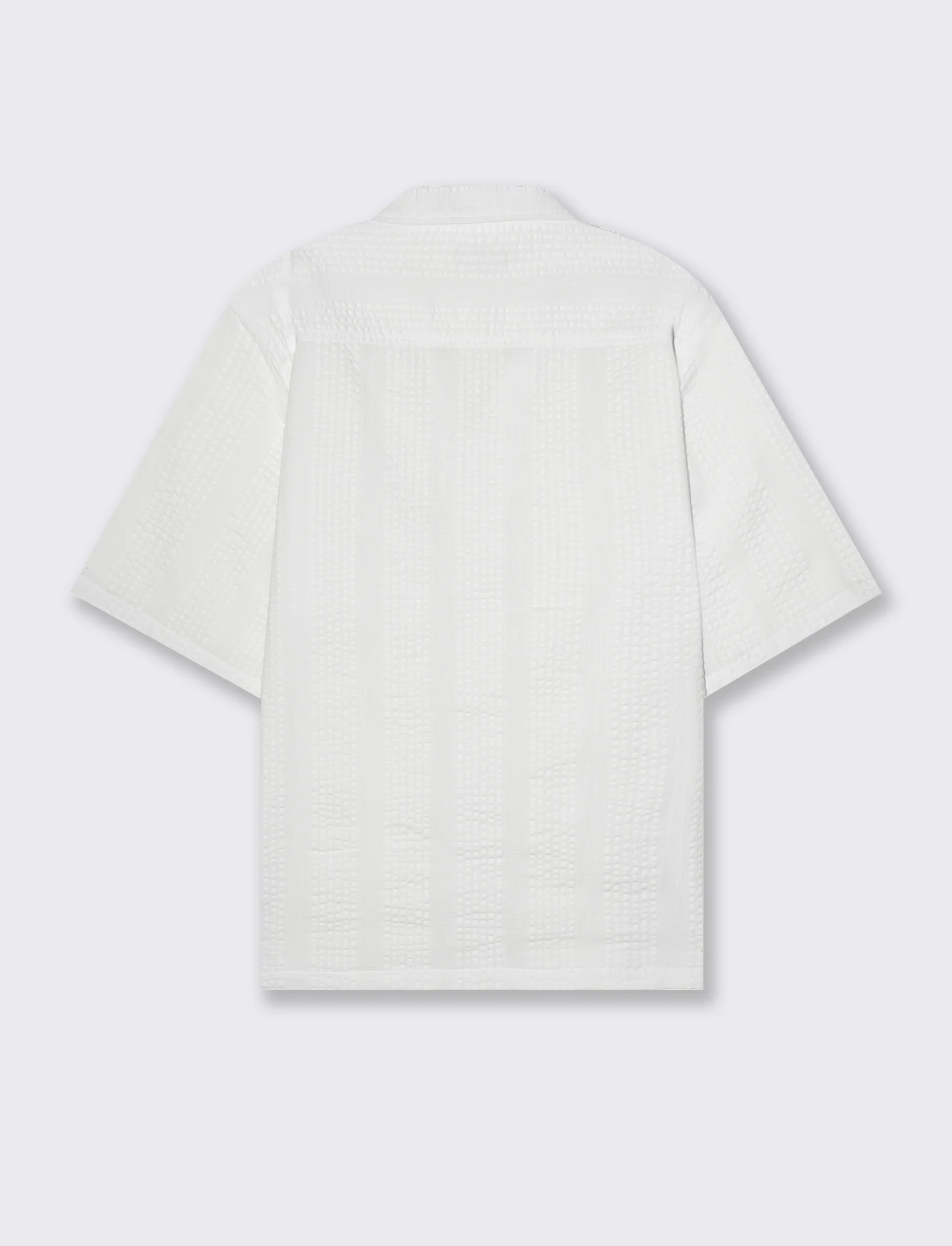 Camicia in tessuto ricamato da uomo - Bianco - Image 2