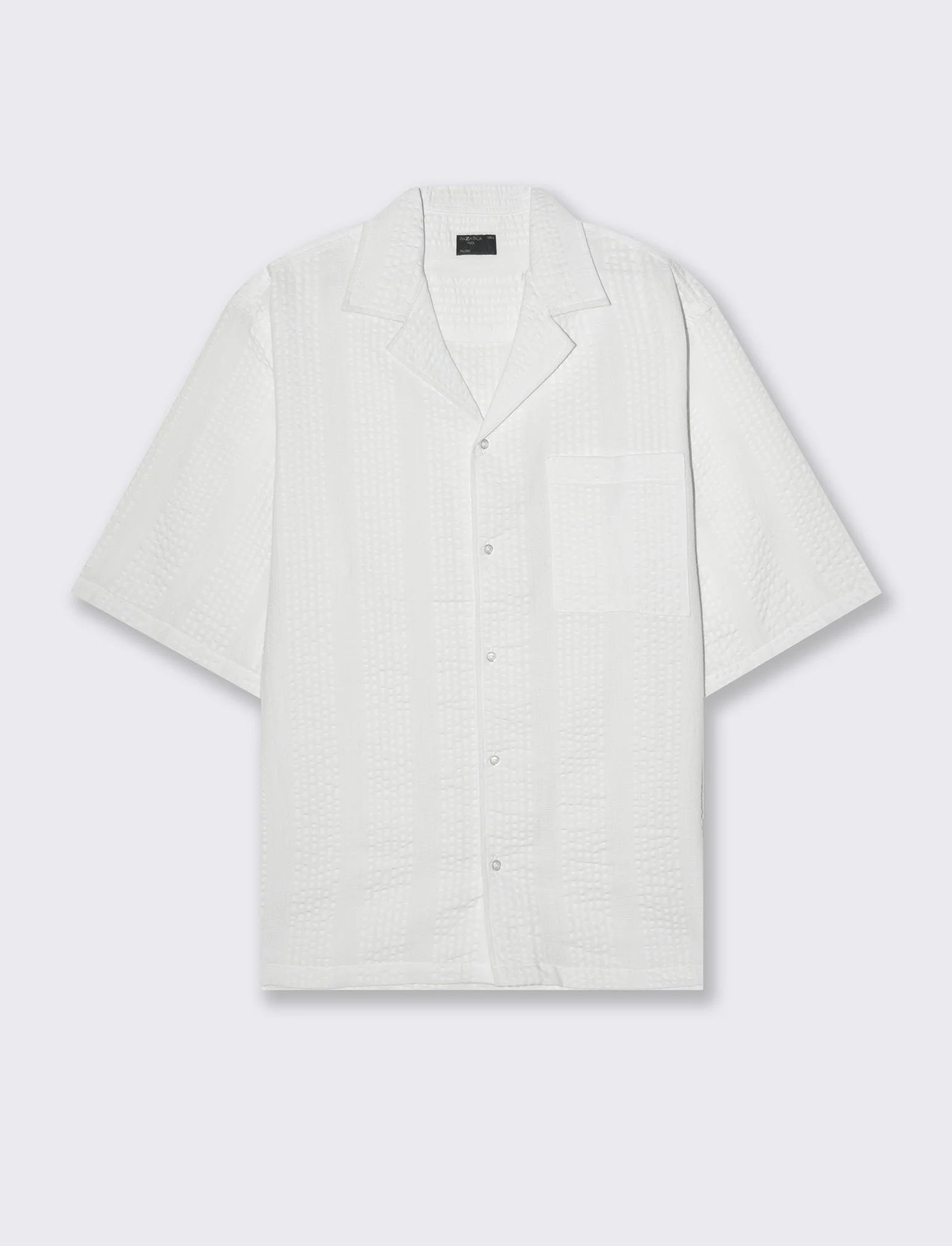 Camicia in tessuto ricamato da uomo - Bianco - Image 4