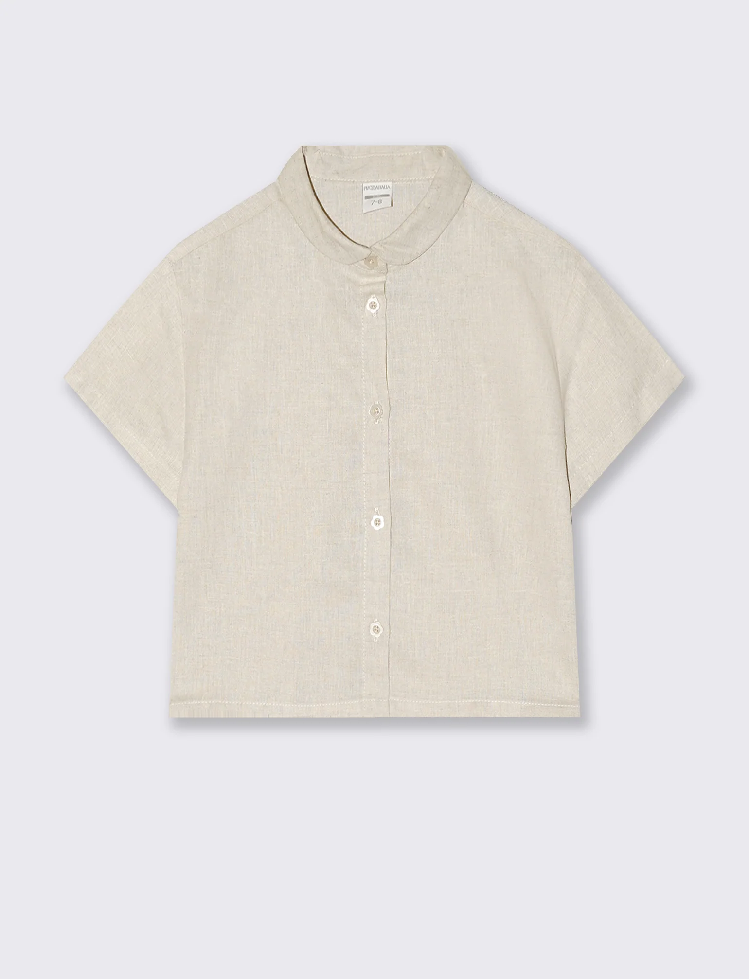 CAMICIA OVER IN MISTO LINO - Beige - Image 2
