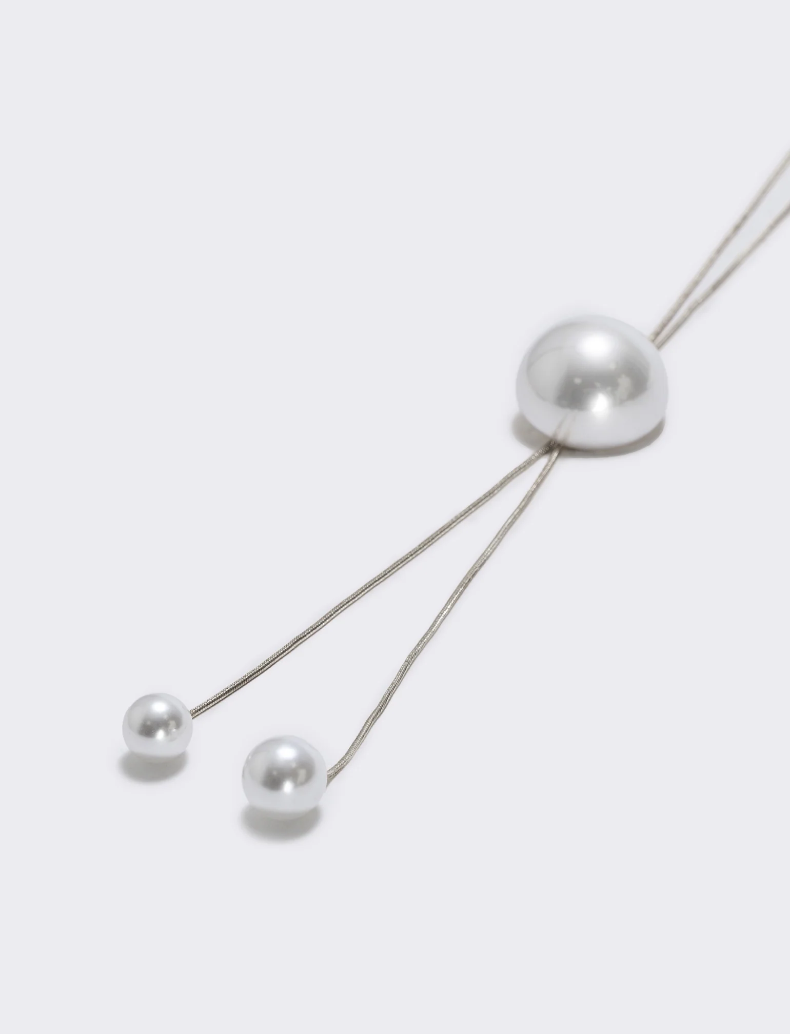 Collana saliscendi con mezza perla - Argento - Image 3