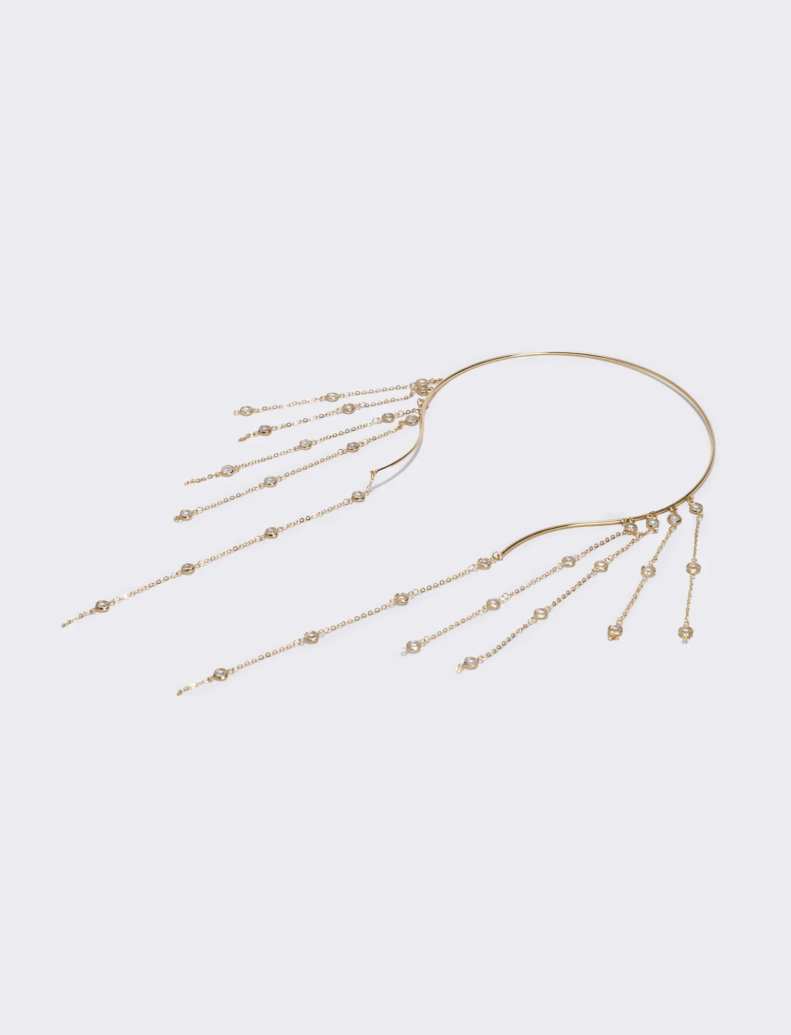 Collana semirigida fili con strass - Oro - Image 3
