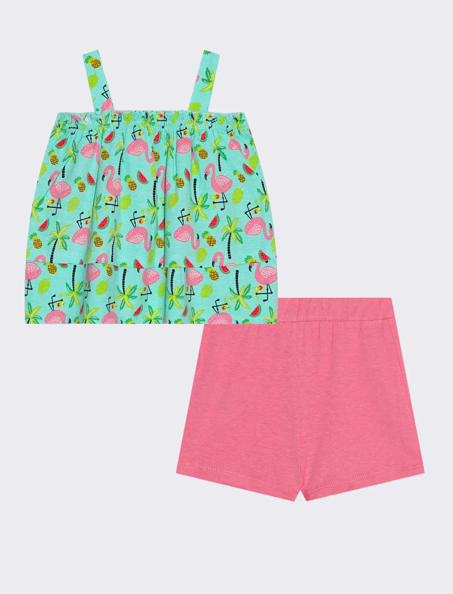 Completo top e shorts. - Verde - Image 2