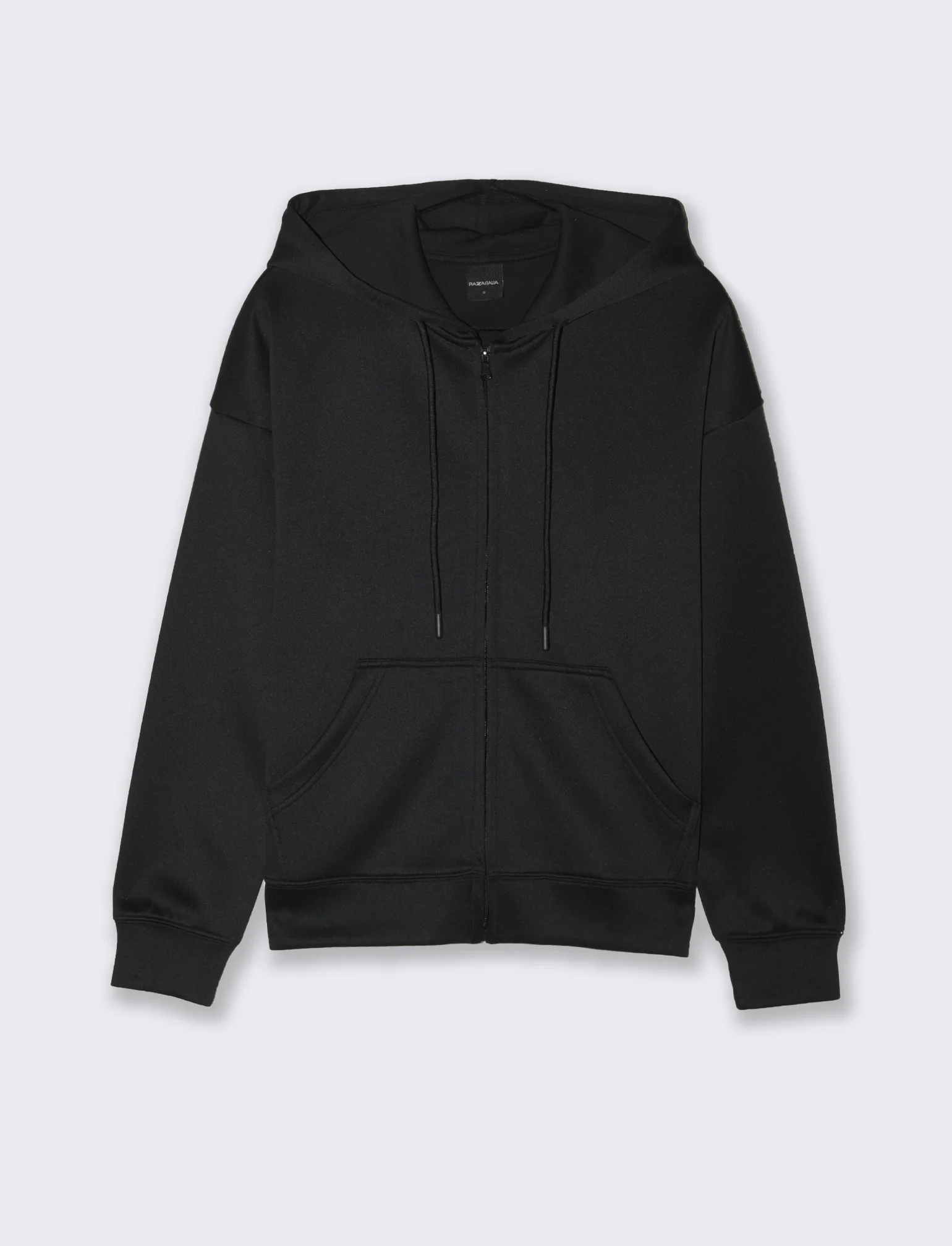 FELPA CON CAPPUCCIO E ZIP - Nero - Image 2