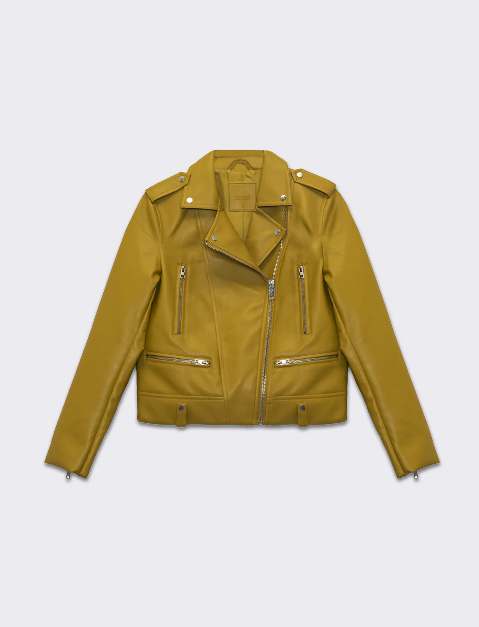 Giubbotto modello biker da donna - Mostarda - Image 4