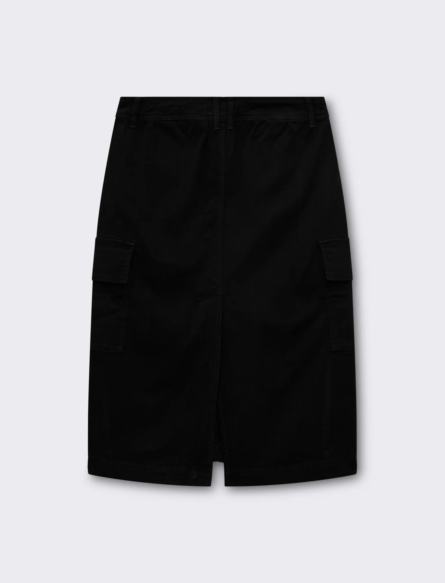 Gonna longuette con tasche da donna - Nero - Image 2