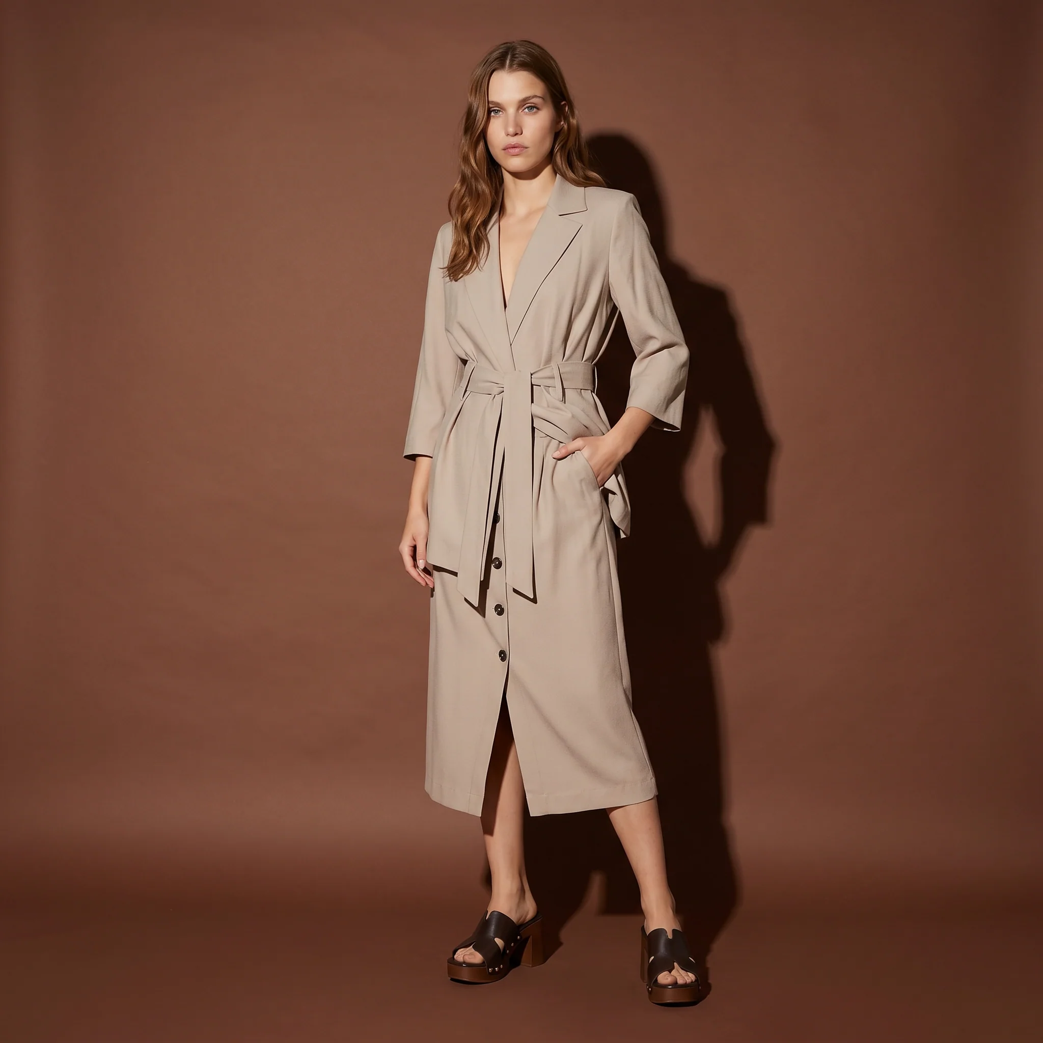 Gonna midi - Beige - Image 3