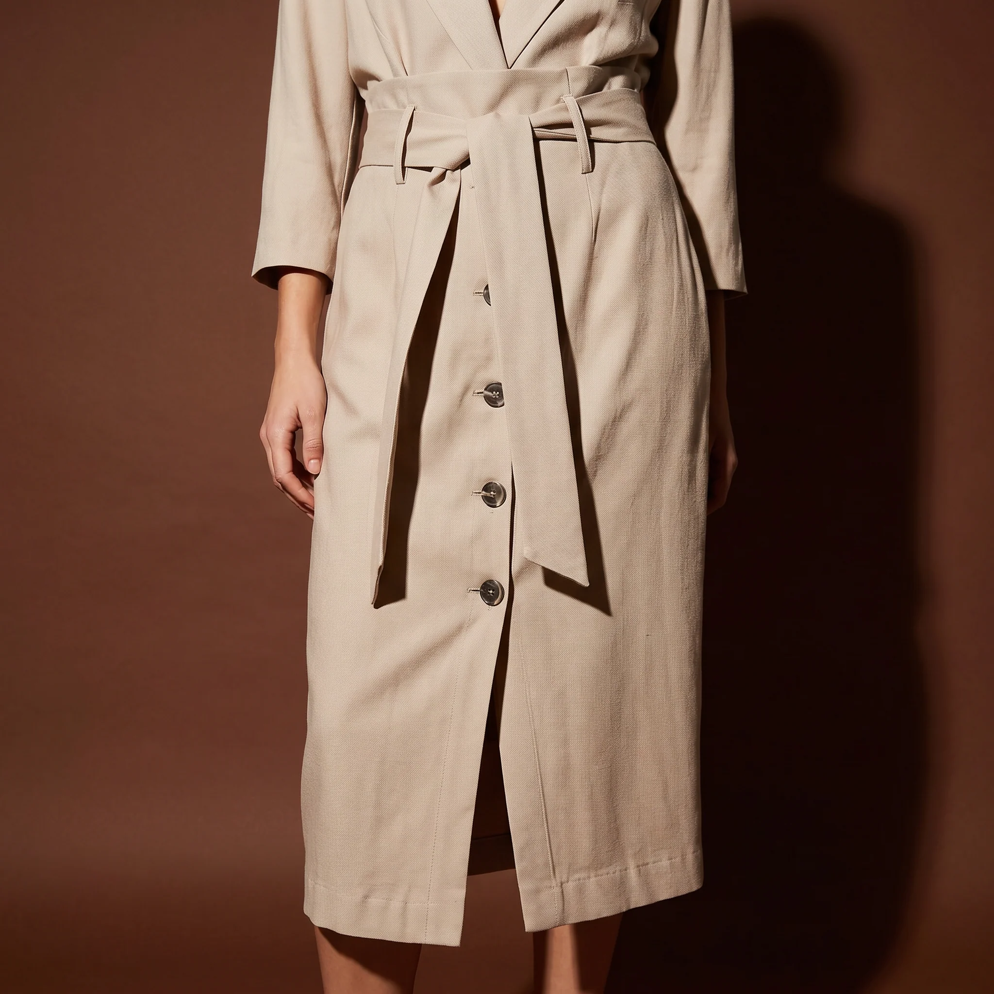 Gonna midi - Beige - Image 4