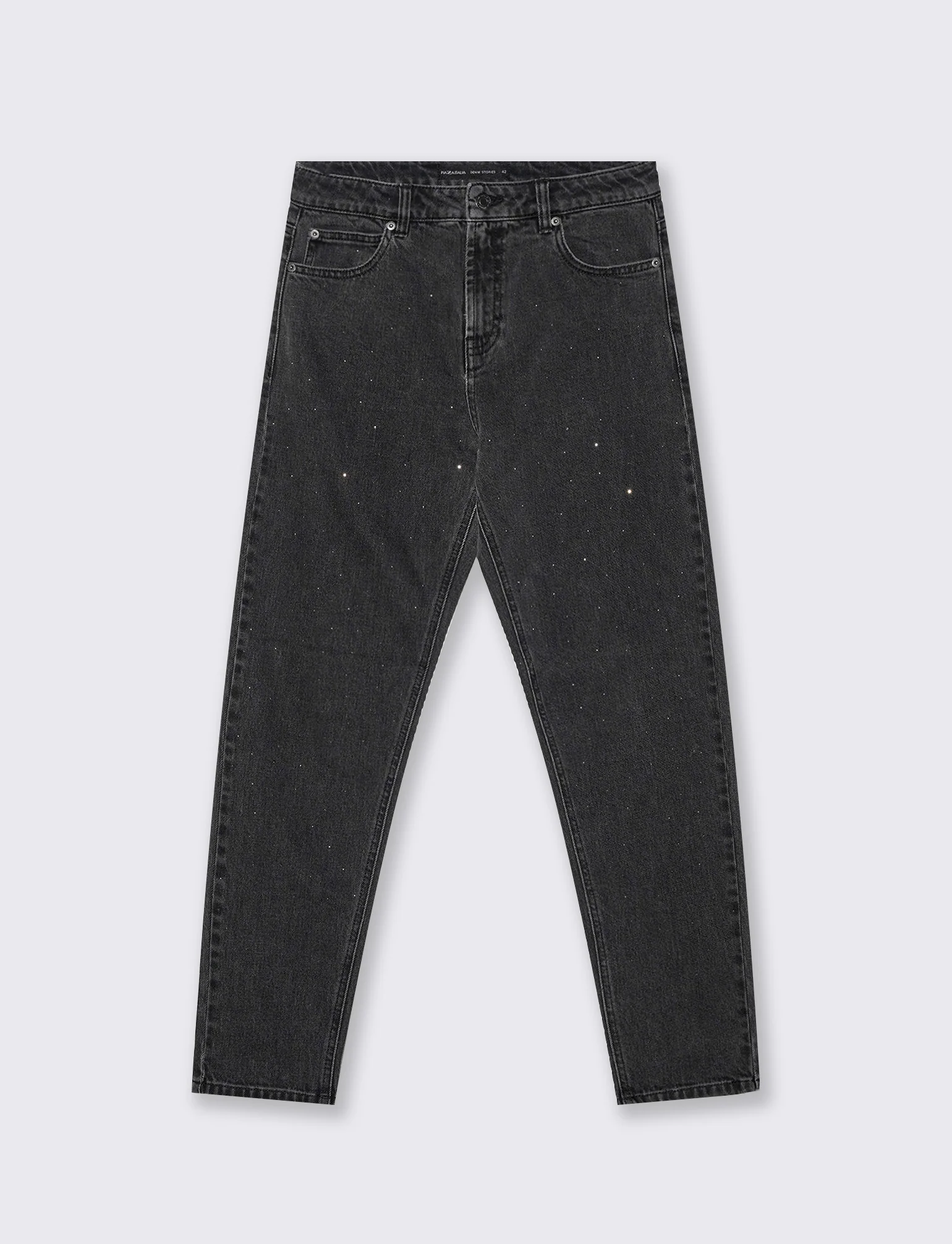 JEANS CON STRASS - Nero