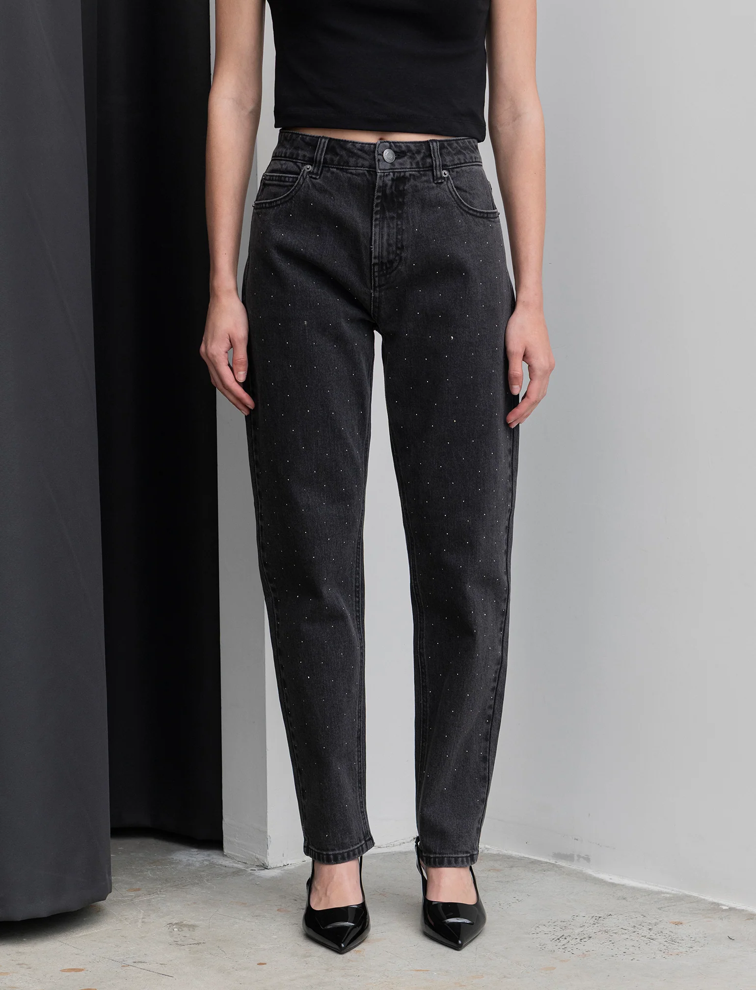 JEANS CON STRASS - Nero - Image 4