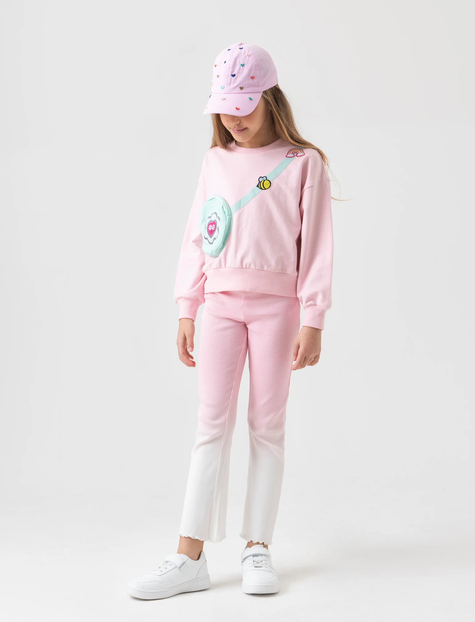 Leggings a costina da bambina - Rosa - Image 3