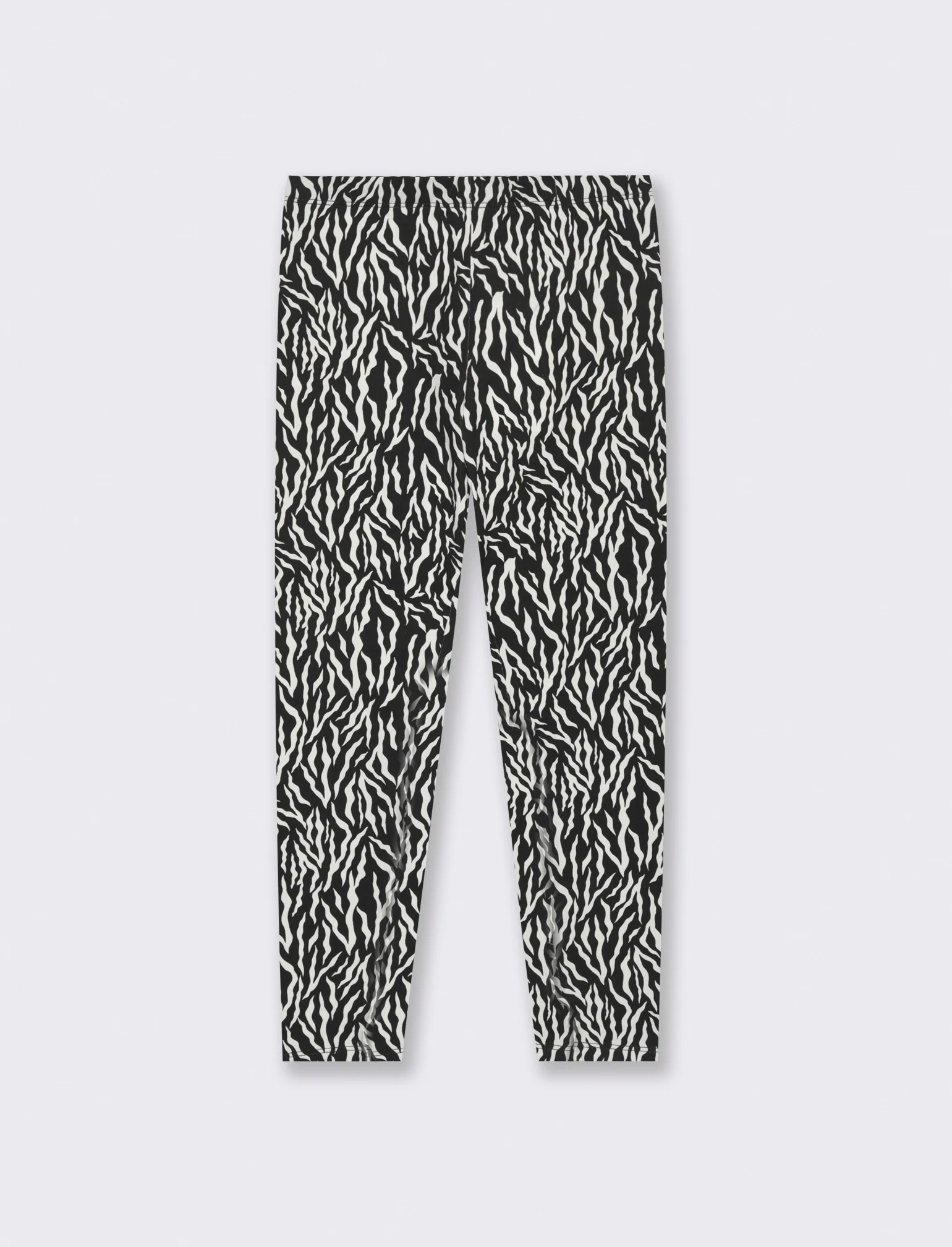 Leggings stampato in cotone elasticizzato. - Nero