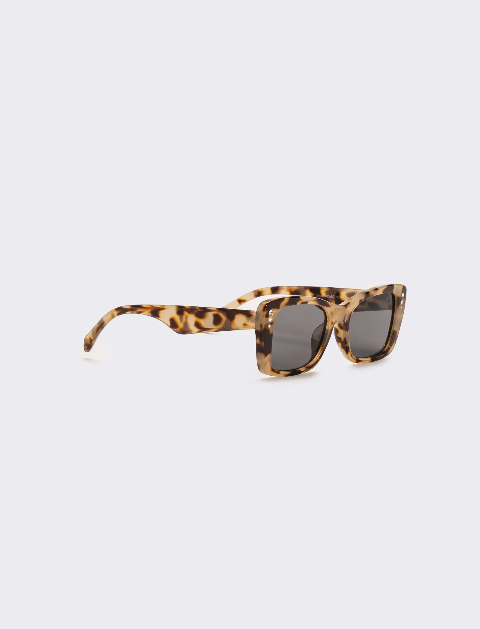 Occhiali da sole quadrati con strass donna - Beige - Image 3
