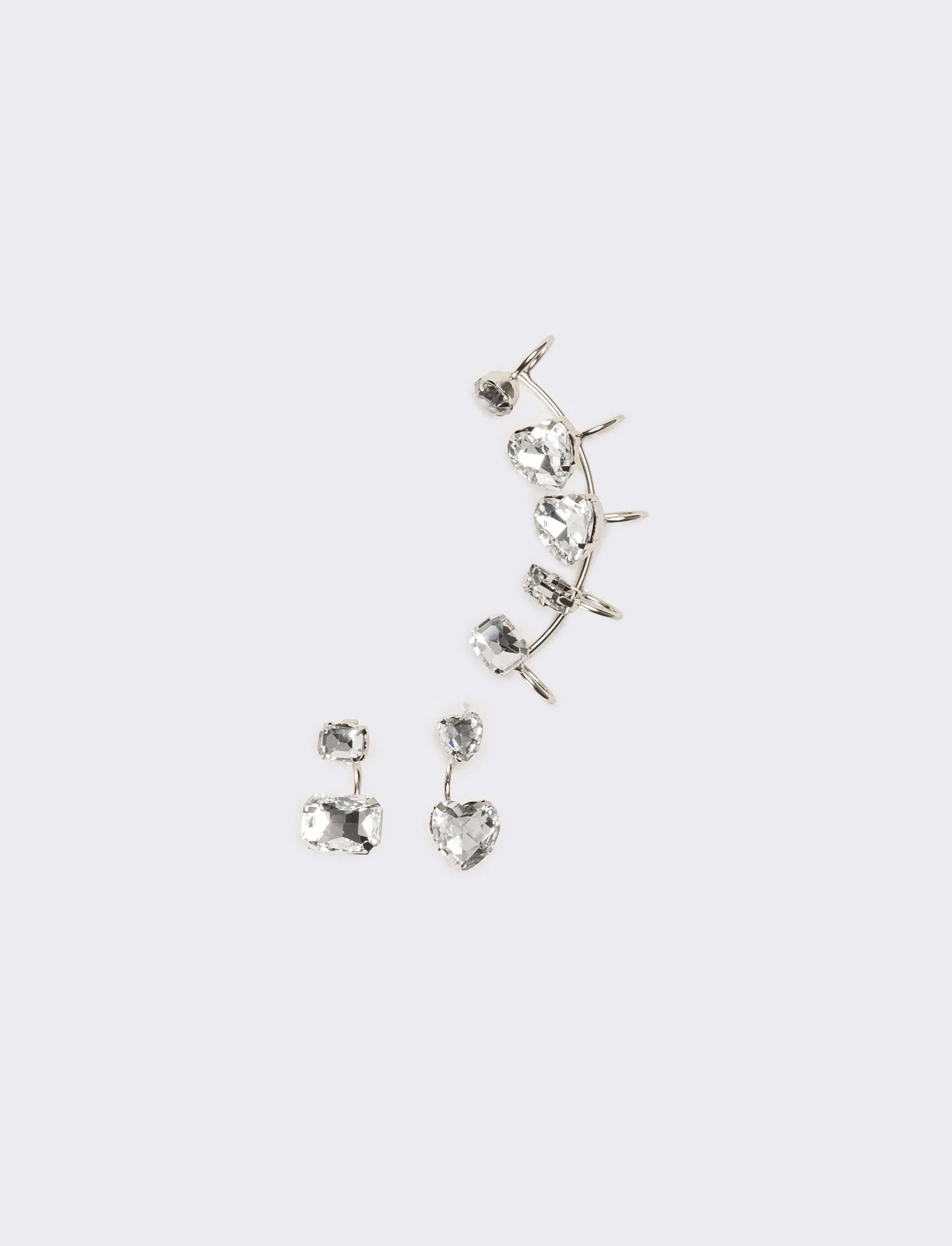 Orecchini donna ear cuff strass - Argento