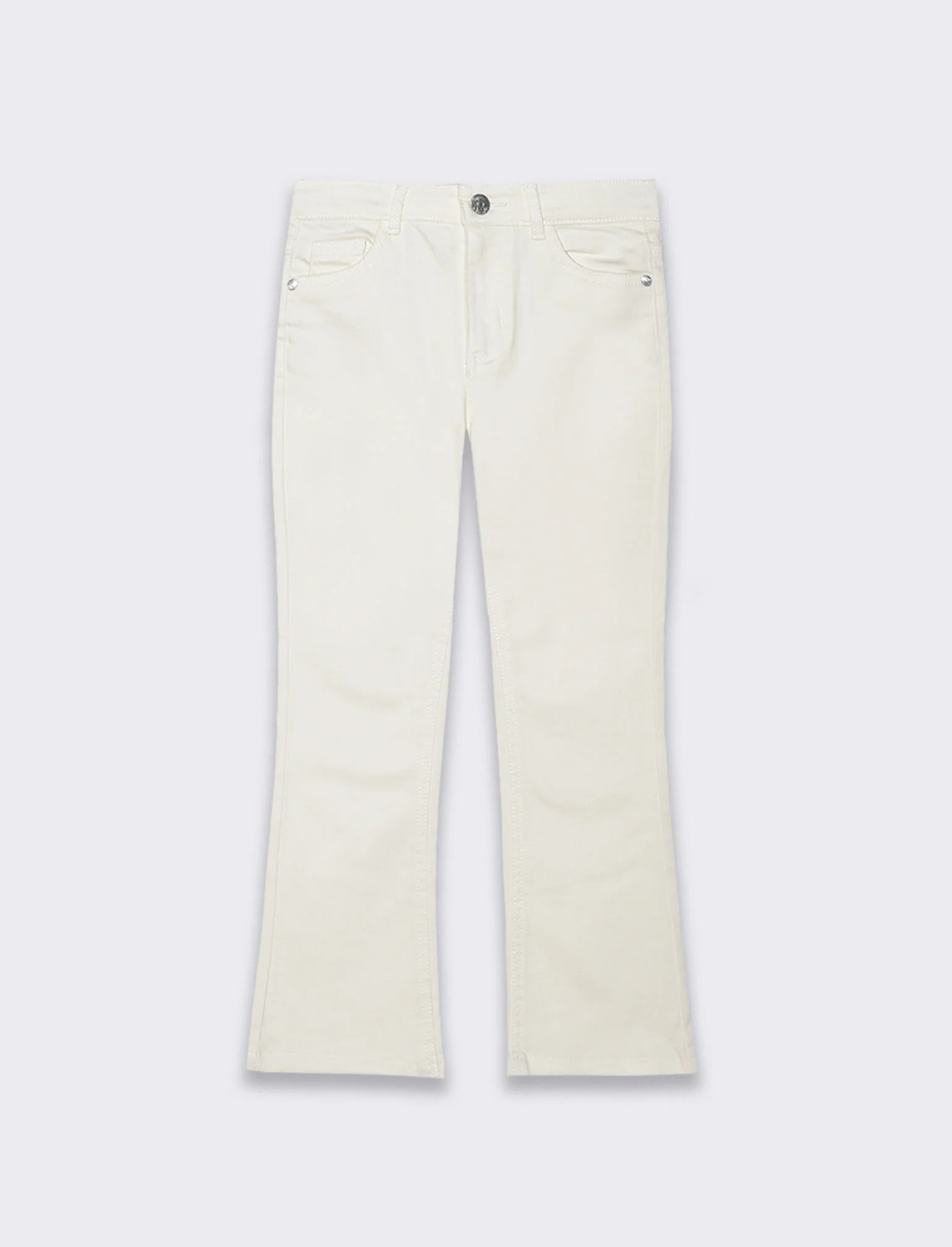 Pantalone 5 tasche da bambina - Bianco