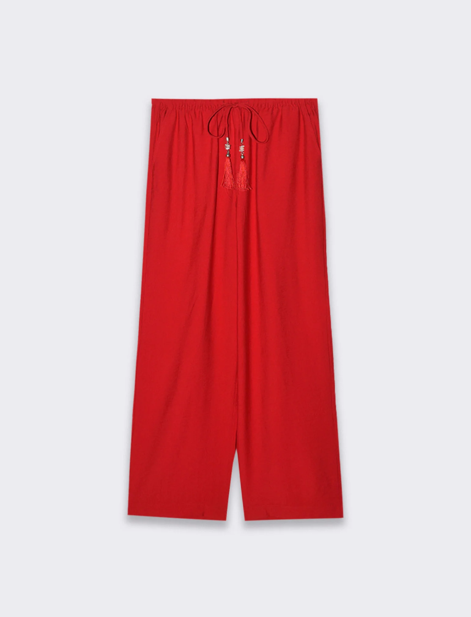 Pantalone con coulisse da donna - Rosso scarlatto - Image 4