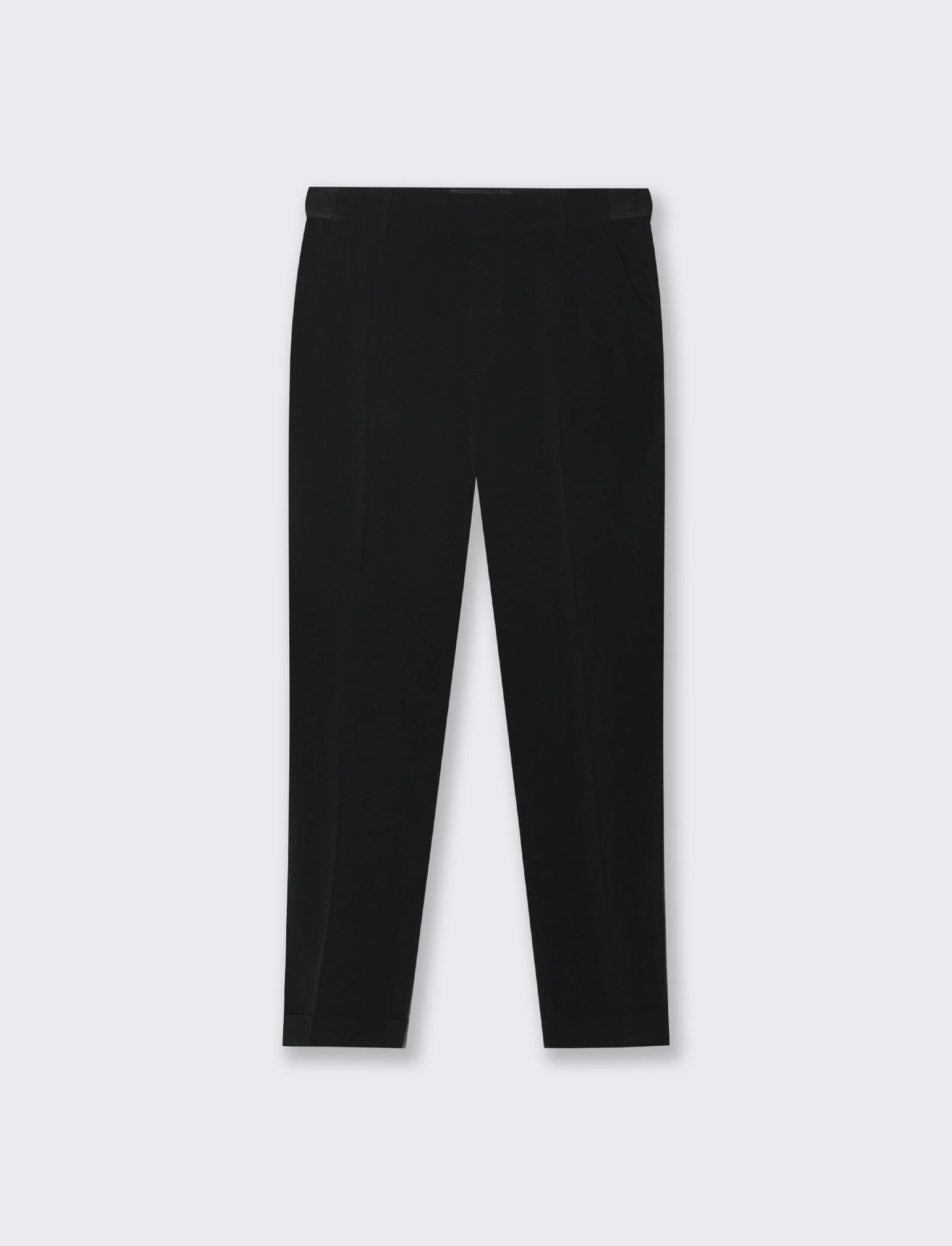 PANTALONE CON RISVOLTO - Nero