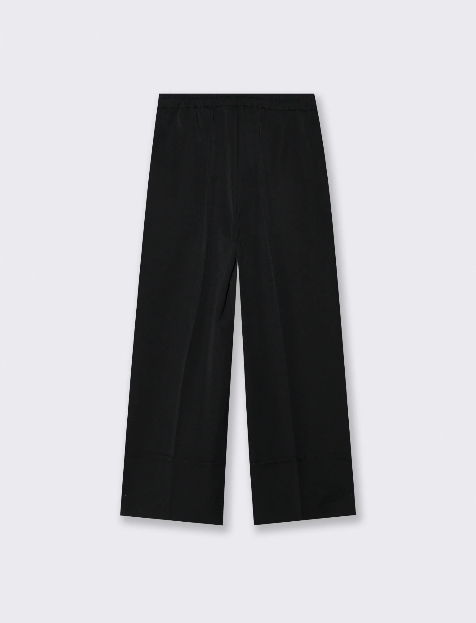 PANTALONE CROP CON RISVOLTO - Nero - Image 2