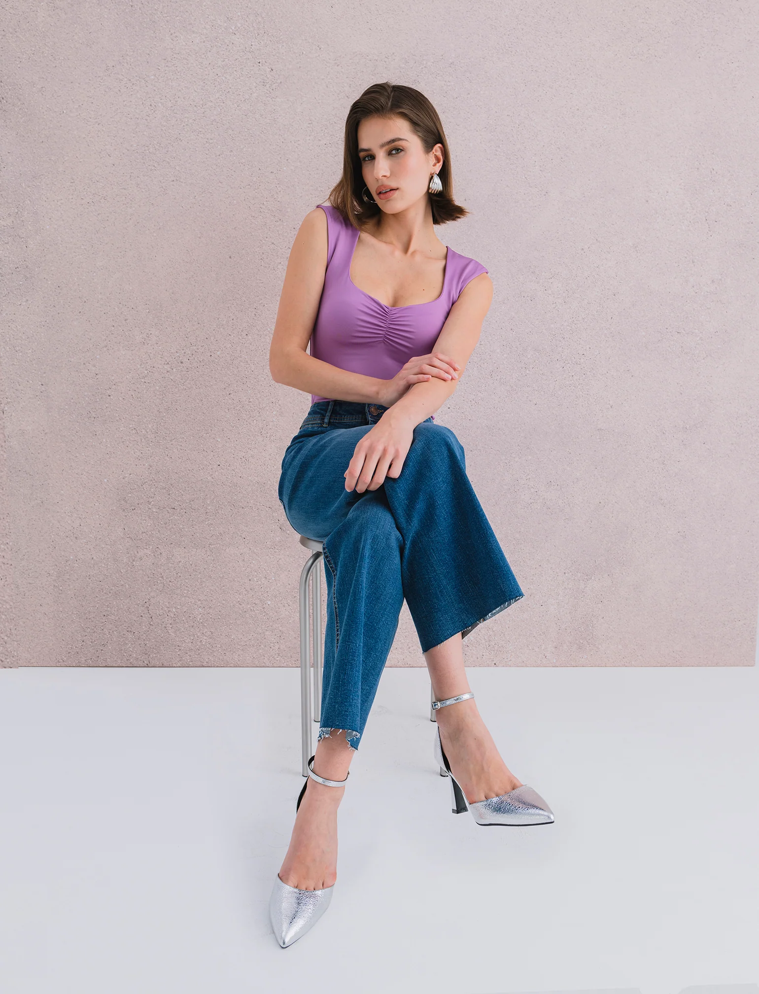 PANTALONE CROP - Denim - Image 3