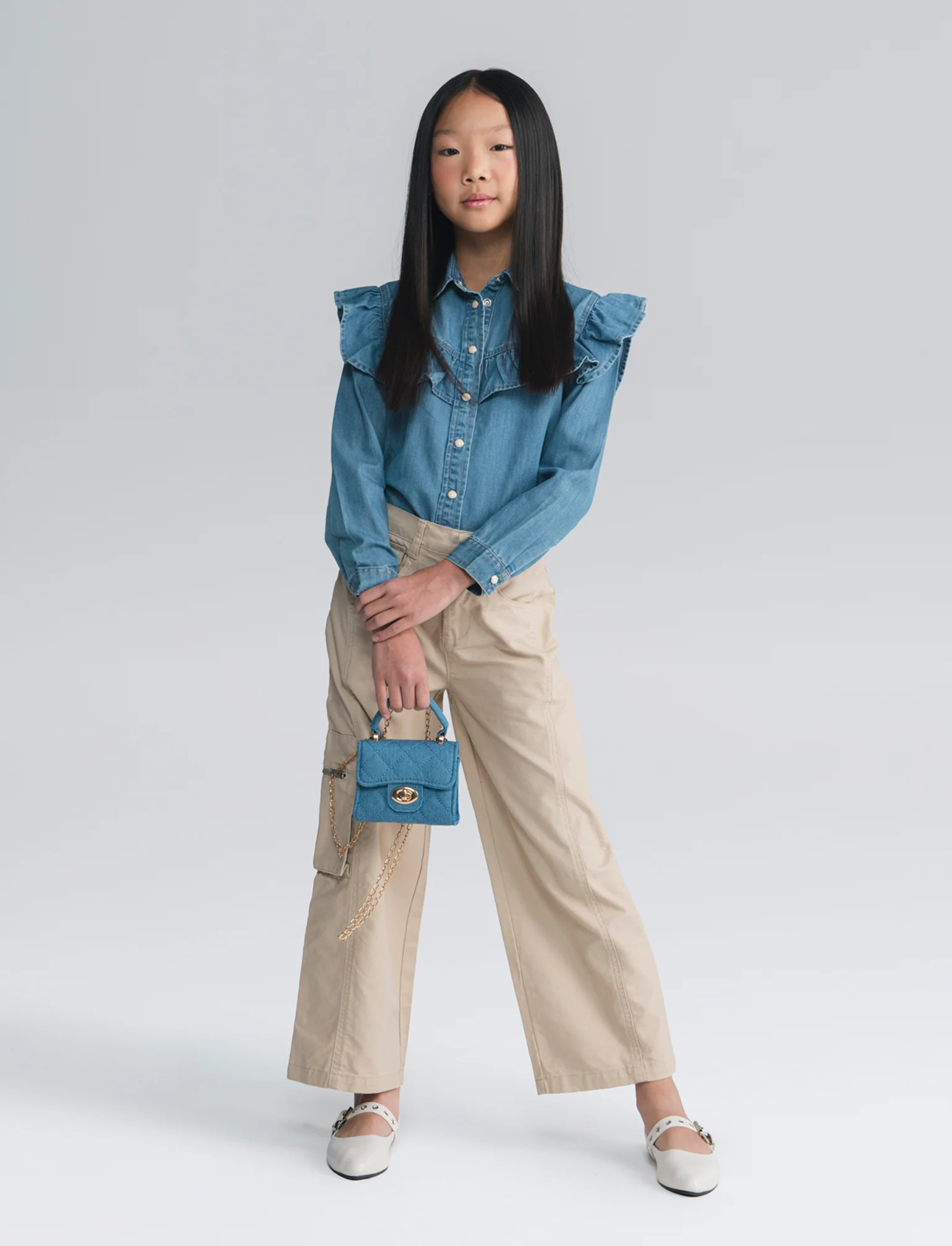 Pantalone da bambina - Beige - Image 3