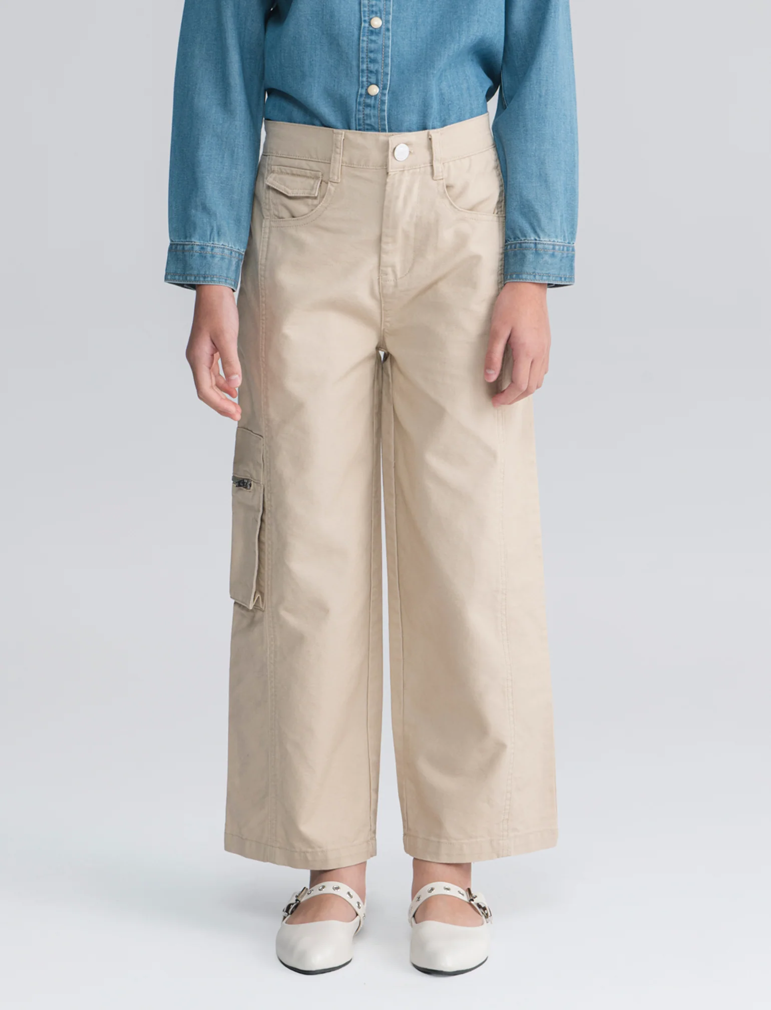 Pantalone da bambina - Beige - Image 4
