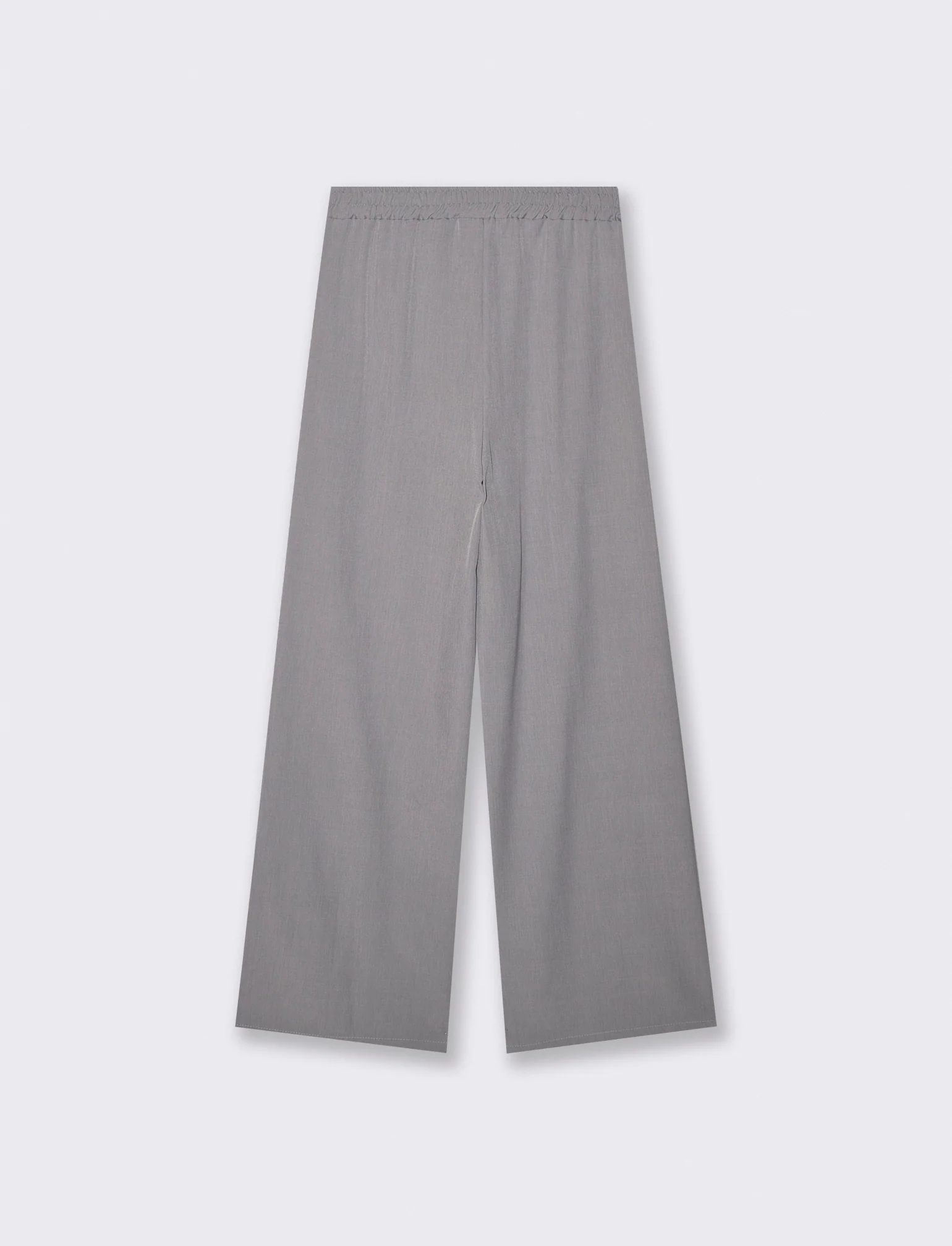 Pantalone dritto con elastico e coulisse - Grigio - Image 2