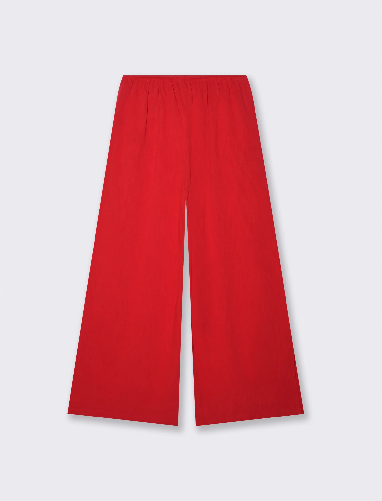 Pantalone Gamba Larga con Spacchi Laterali - Rosso - Image 5