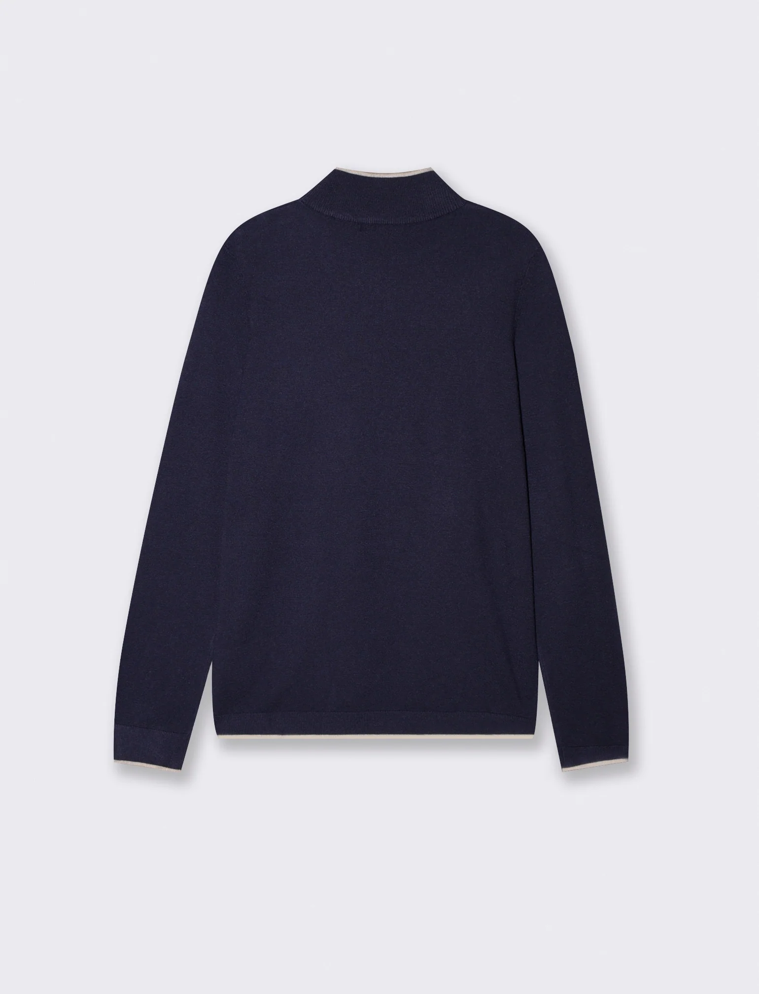 PULLOVER COLLO ALTO CON CONTRASTO - Blu - Image 2