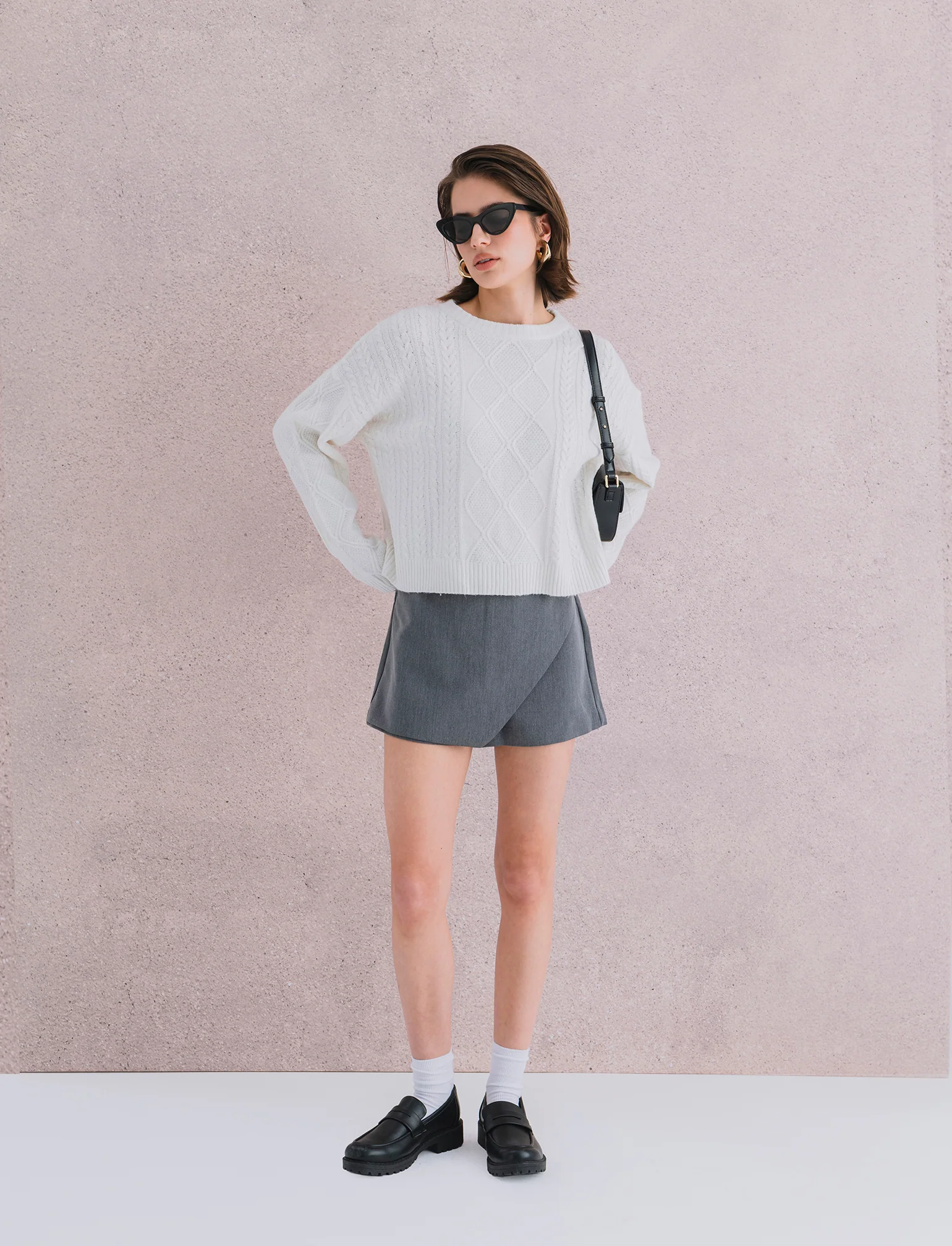SHORT CON PANNELLO DAVANTI - Grigio mel. - Image 4