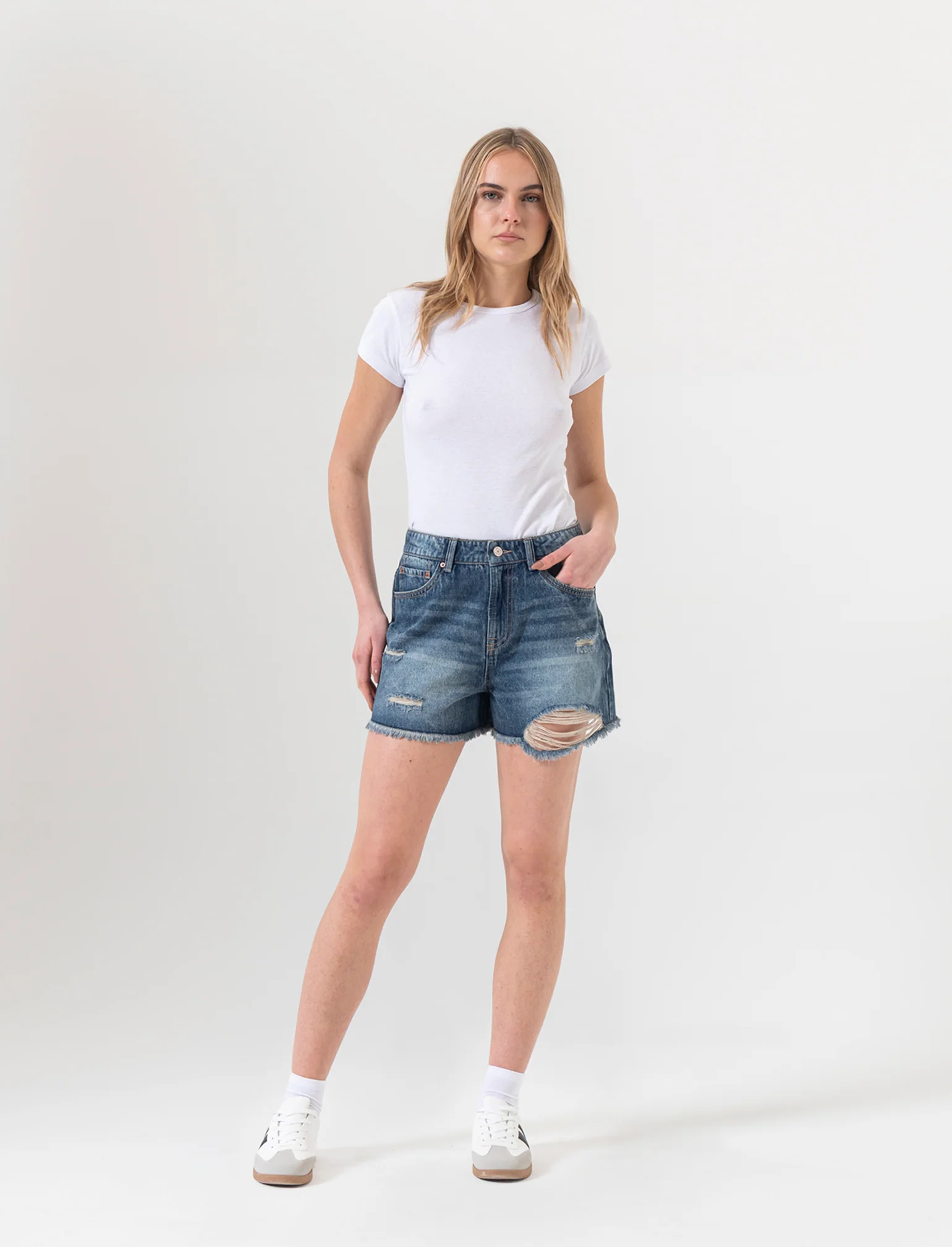 Short in denim da donna - DENIM SCURO
