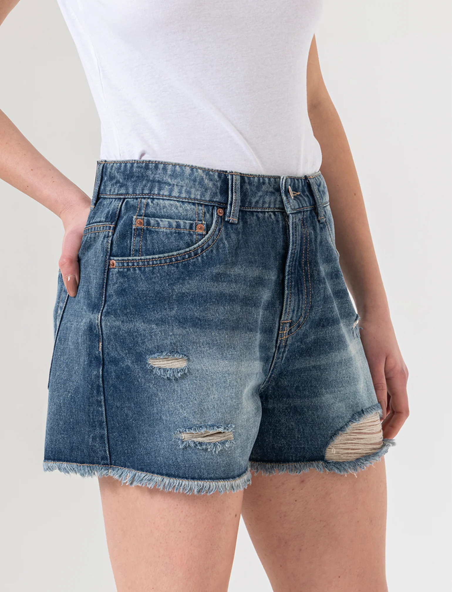 Short in denim da donna - DENIM SCURO - Image 3