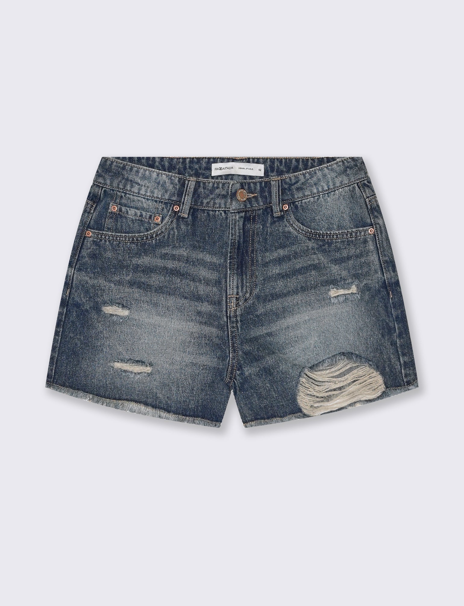 Short in denim da donna - DENIM SCURO - Image 4