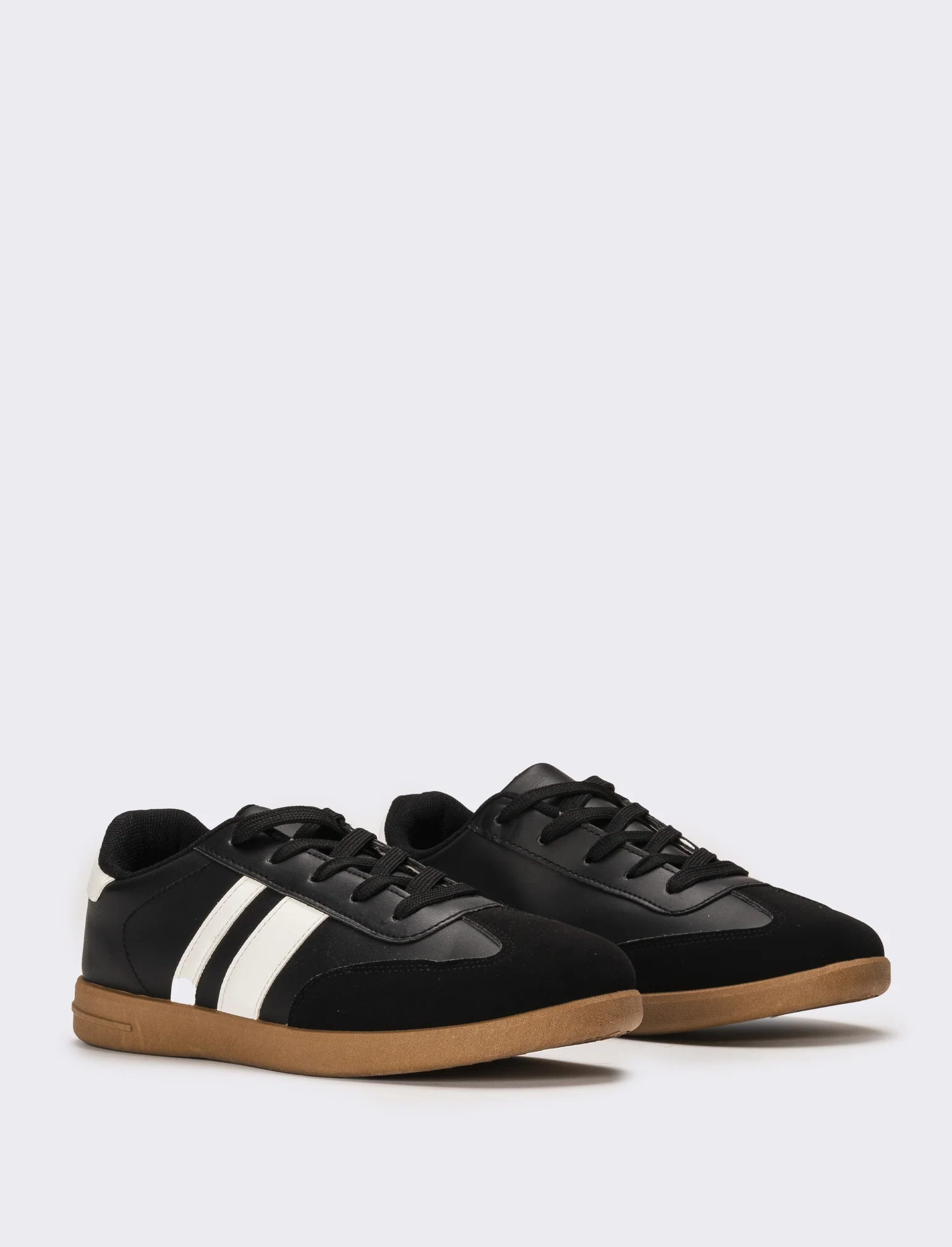 Sneakers da donna con inserti - Nero - Image 2