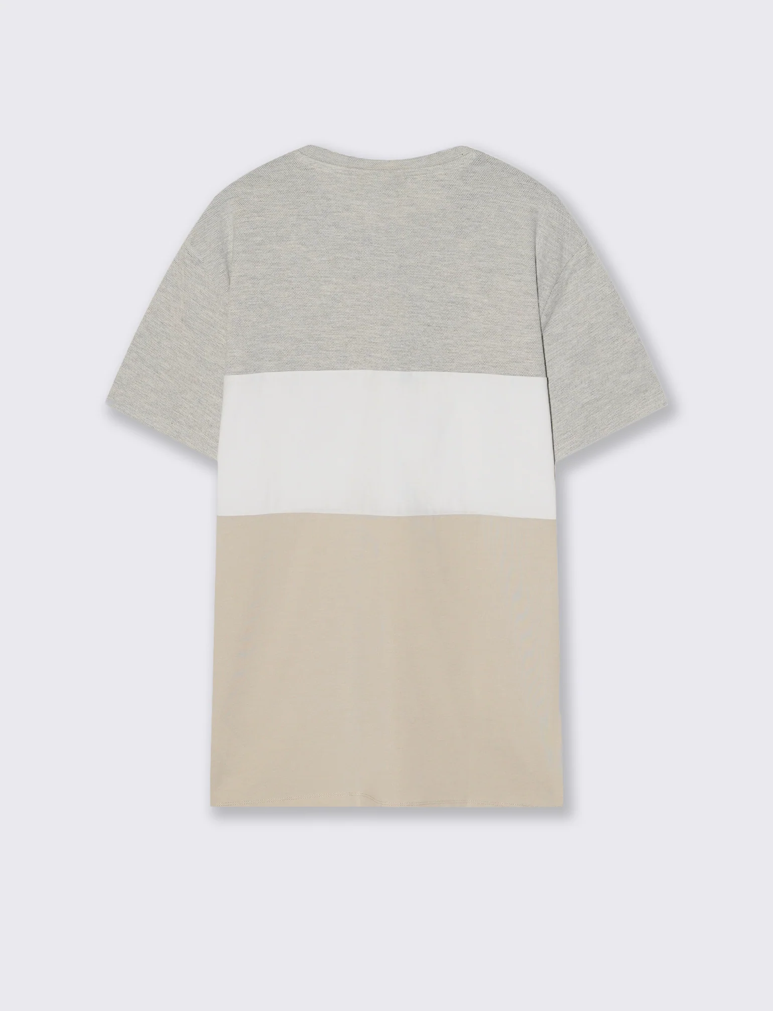 T-SHIRT A FASCE CON TASCHINO - Grigio ghiaccio - Image 2