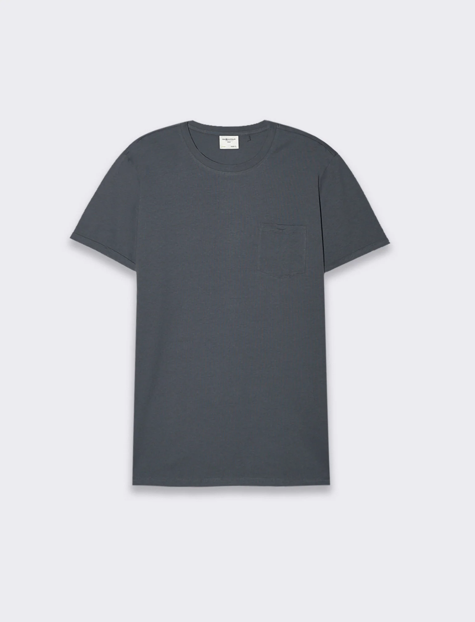 T-SHIRT BASIC CON TASCA - Grigio scuro - Image 2