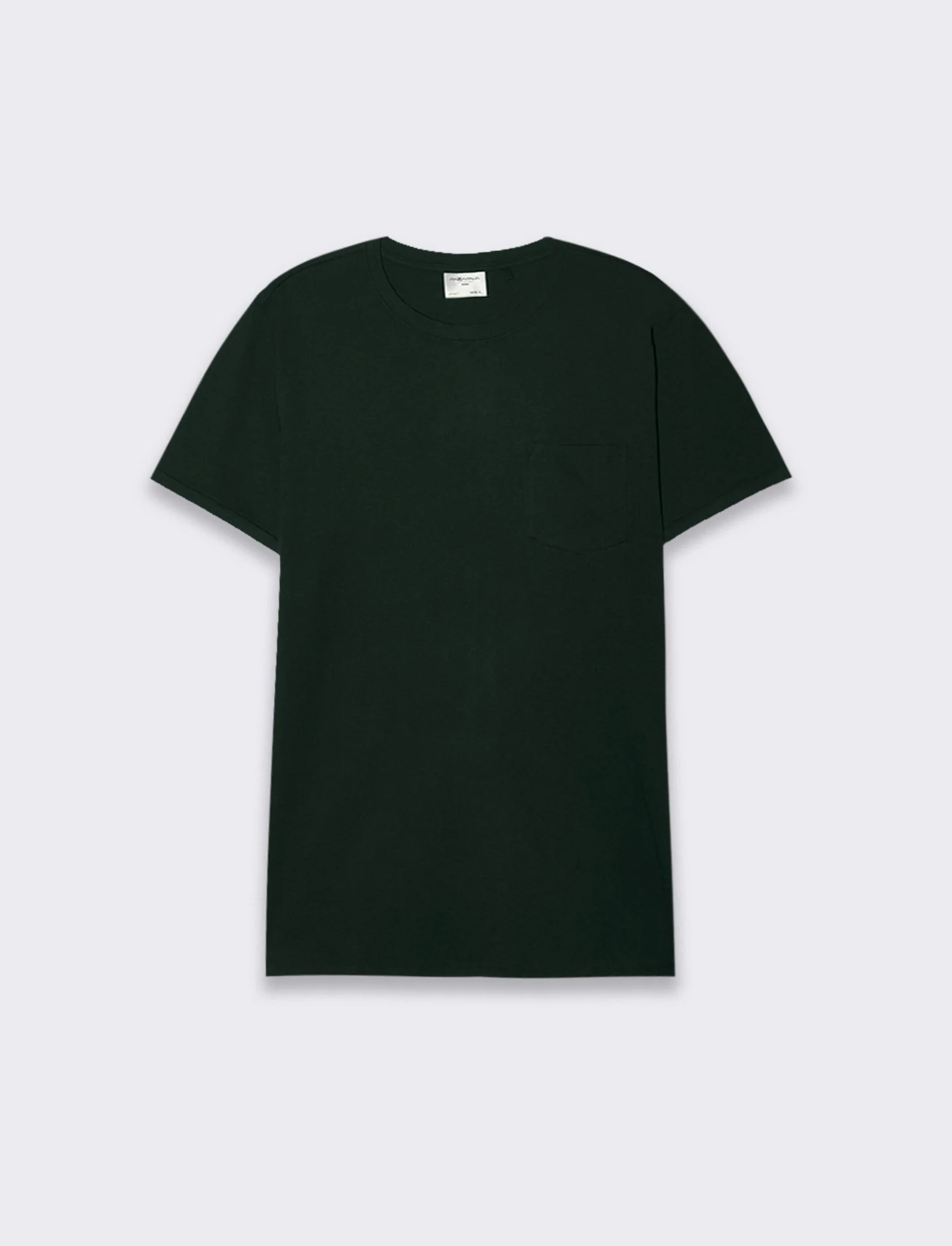 T-SHIRT BASIC CON TASCA - Verde scuro - Image 3