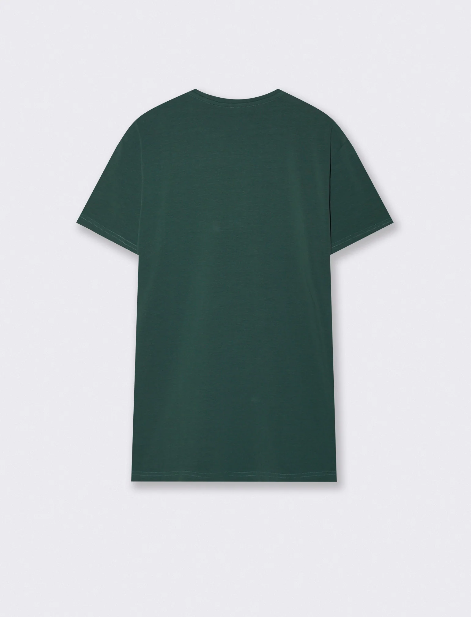 T-SHIRT BASIC IN COTONE ELASTICIZZATO SLIM FIT - Verde petrolio - Image 2