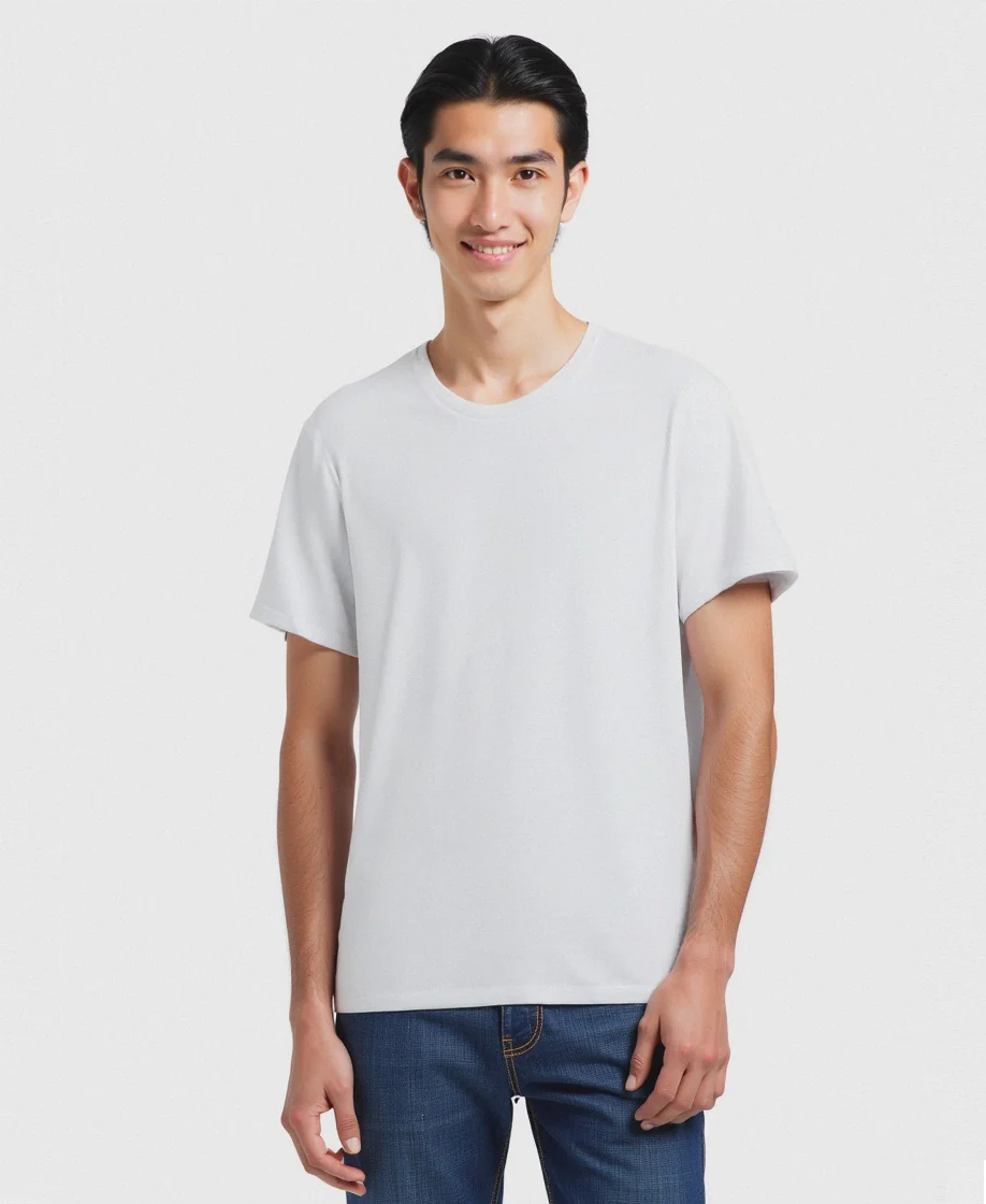T-SHIRT BASIC IN COTONE REGULAR FIT - Bianco