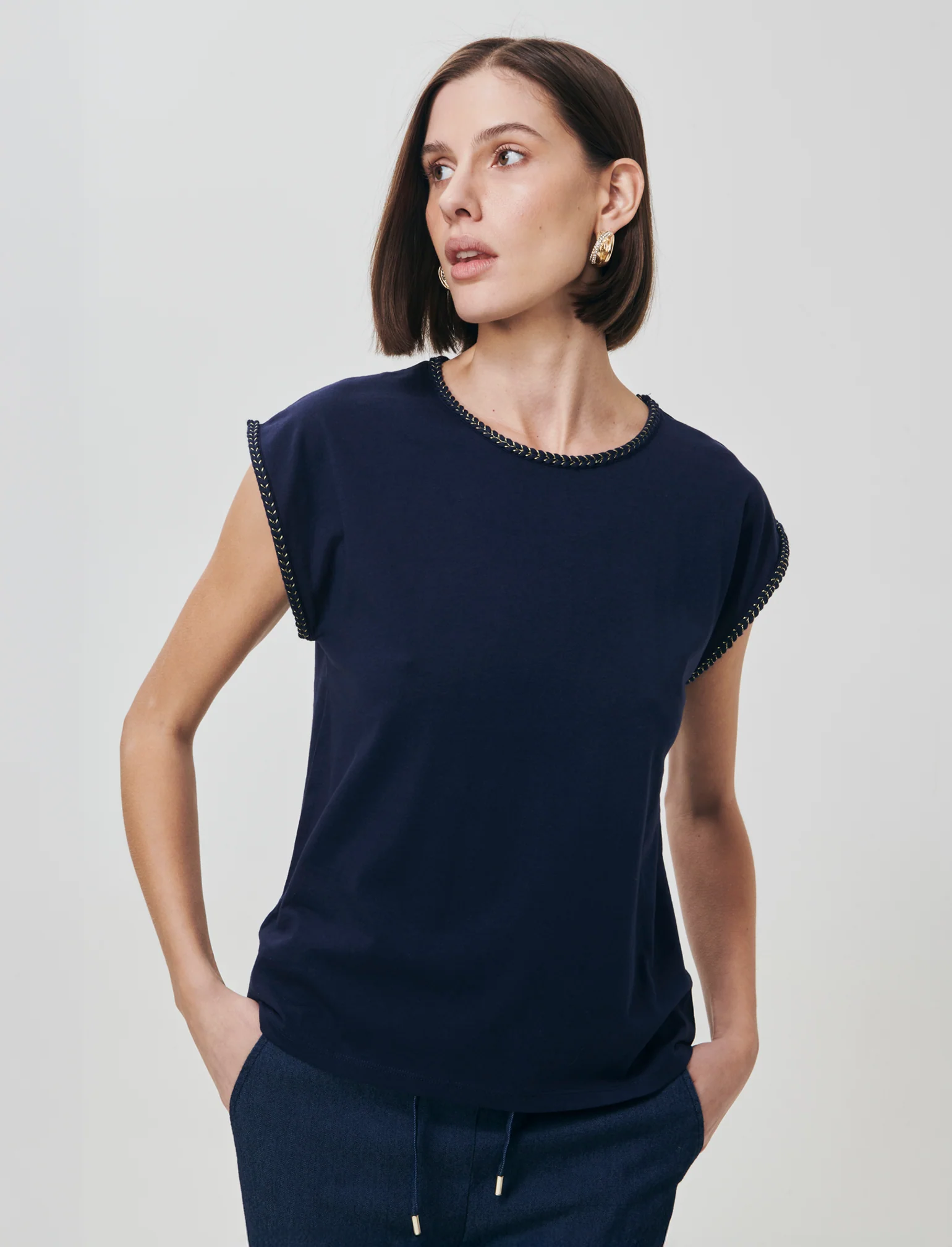 T-SHIRT COTONE - Blu - Image 2