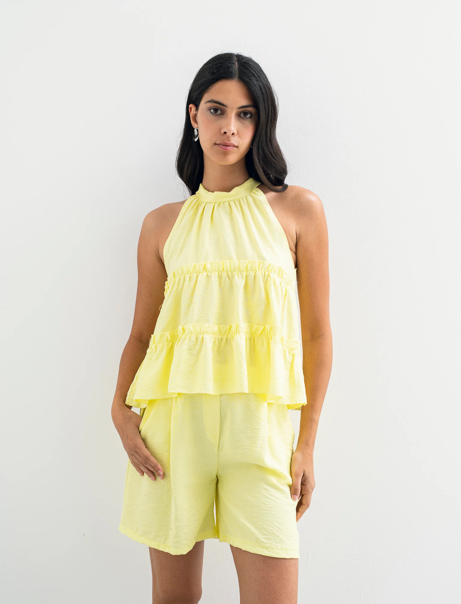 Top con rouches - Giallo - Image 3